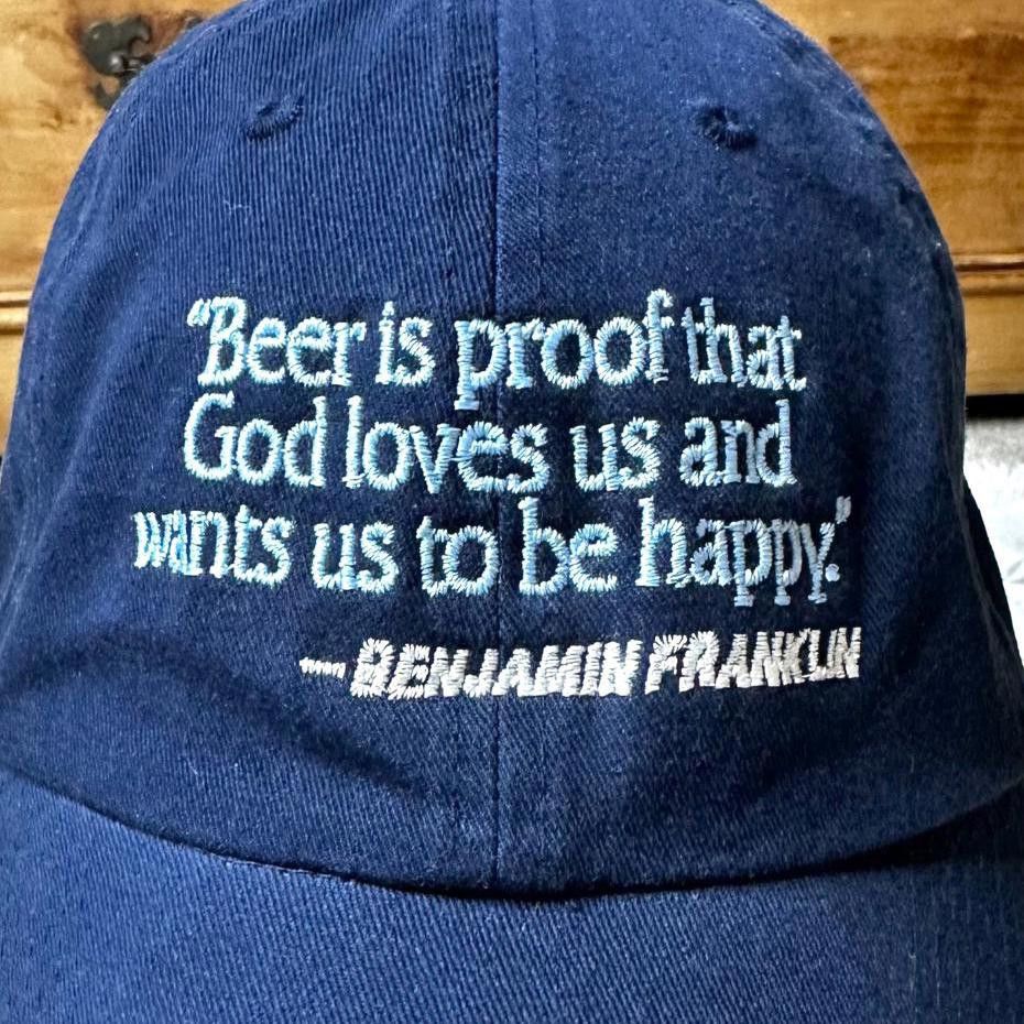 Designer Perrin Unisex Baseball Cap Beer is Proof Quote Adjustable OS Size ONE SIZE - 3 Thumbnail