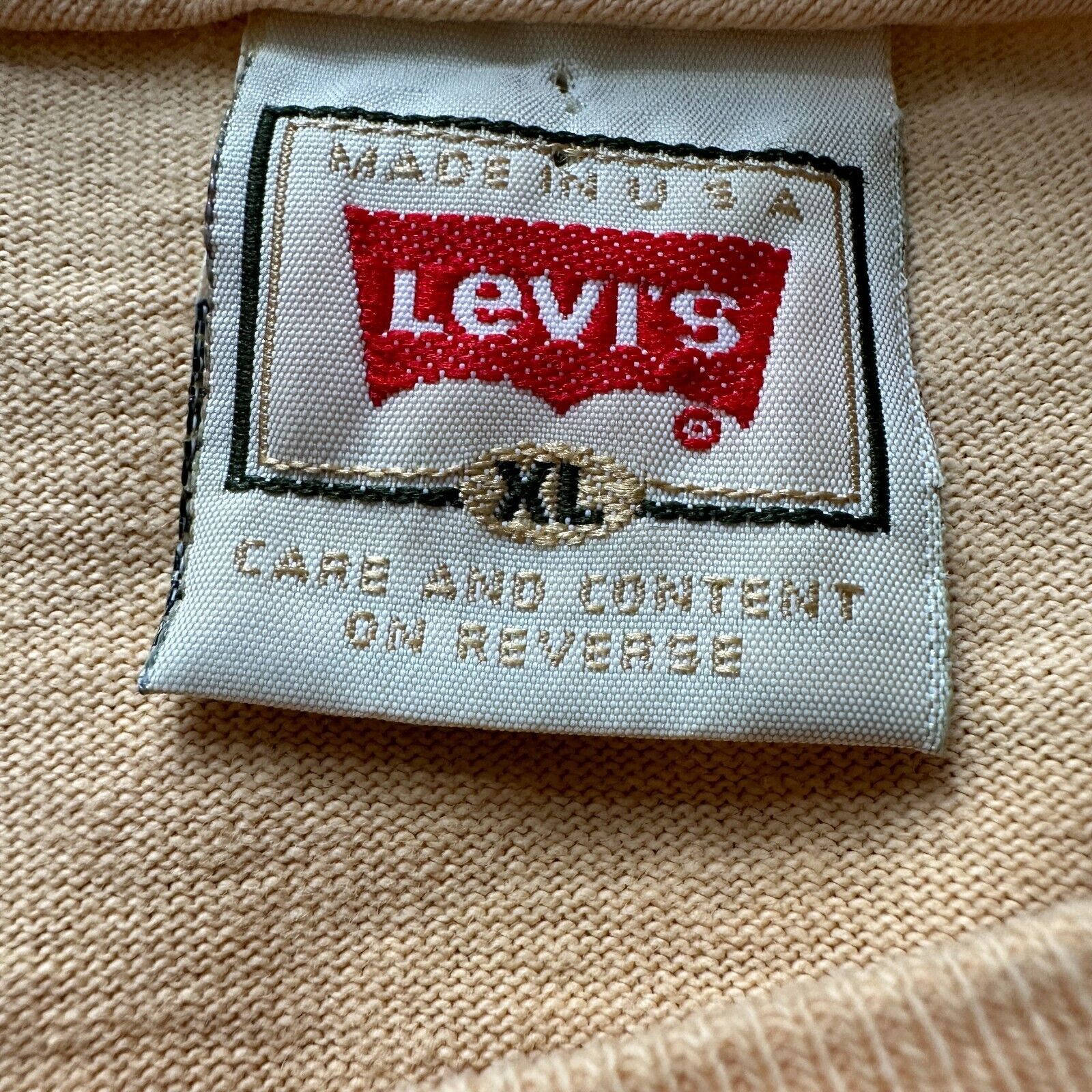Levi's Vintage Levi's T-Shirt Men XL Pale Orange Cotton Graphic USA Size US XL / EU 56 / 4 - 5 Thumbnail