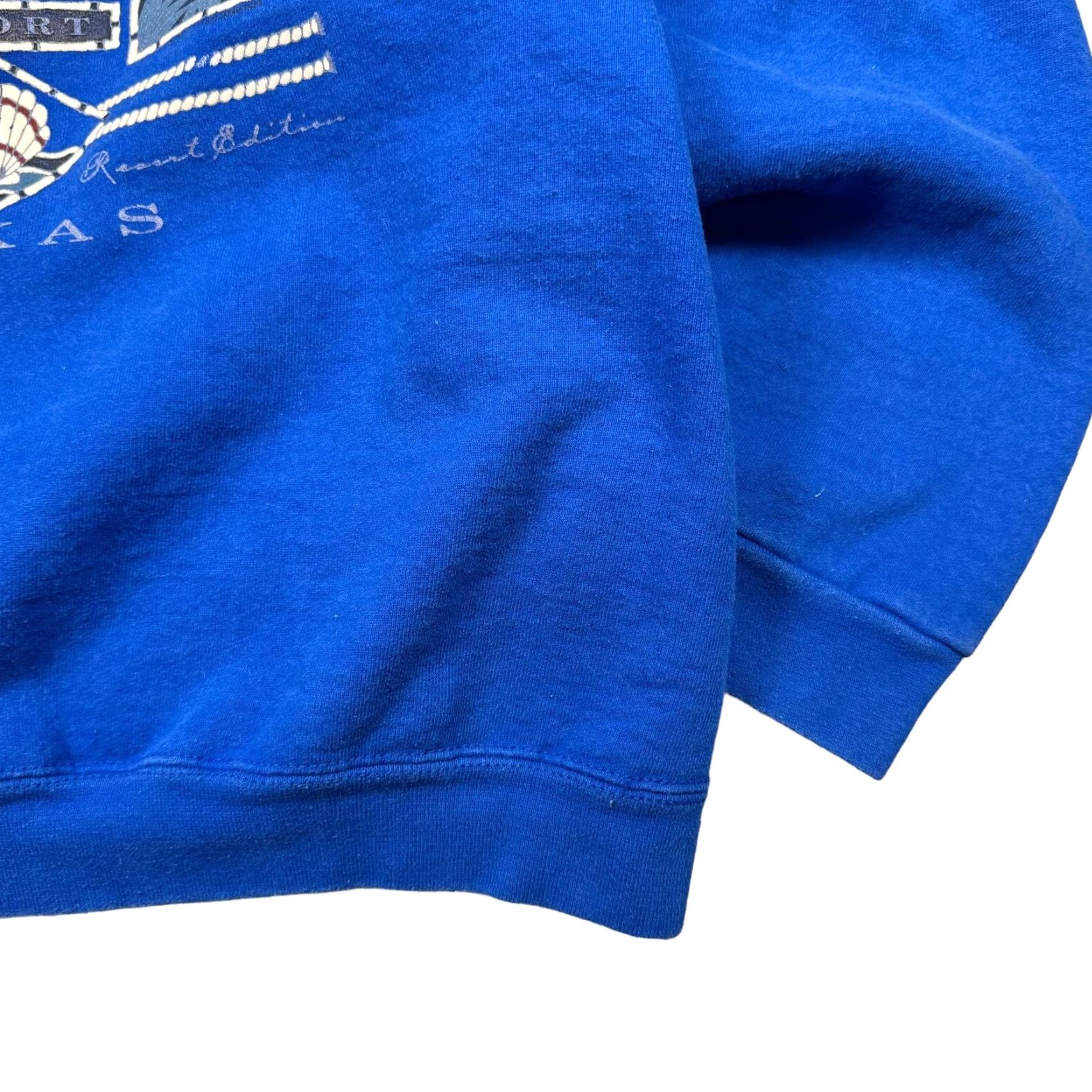 Fruit Of The Loom VINTAGE Sweatshirt Men’s L Padre Island Texas Graphic Heavyweight 90s Blue Size US L / EU 52-54 / 3 - 3 Thumbnail