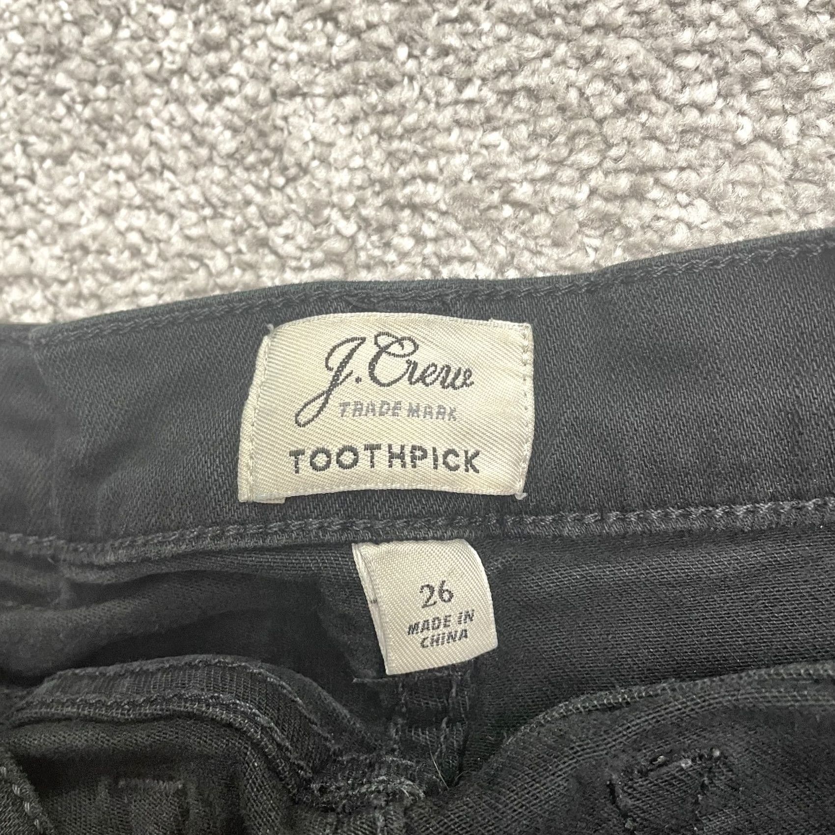 J.Crew J.CREW Jeans Womens Black Skinny Toothpick Stretch Casual 26 Low Rise 26x26 Denim Size 26" / US 2 / IT 38 - 6 Thumbnail