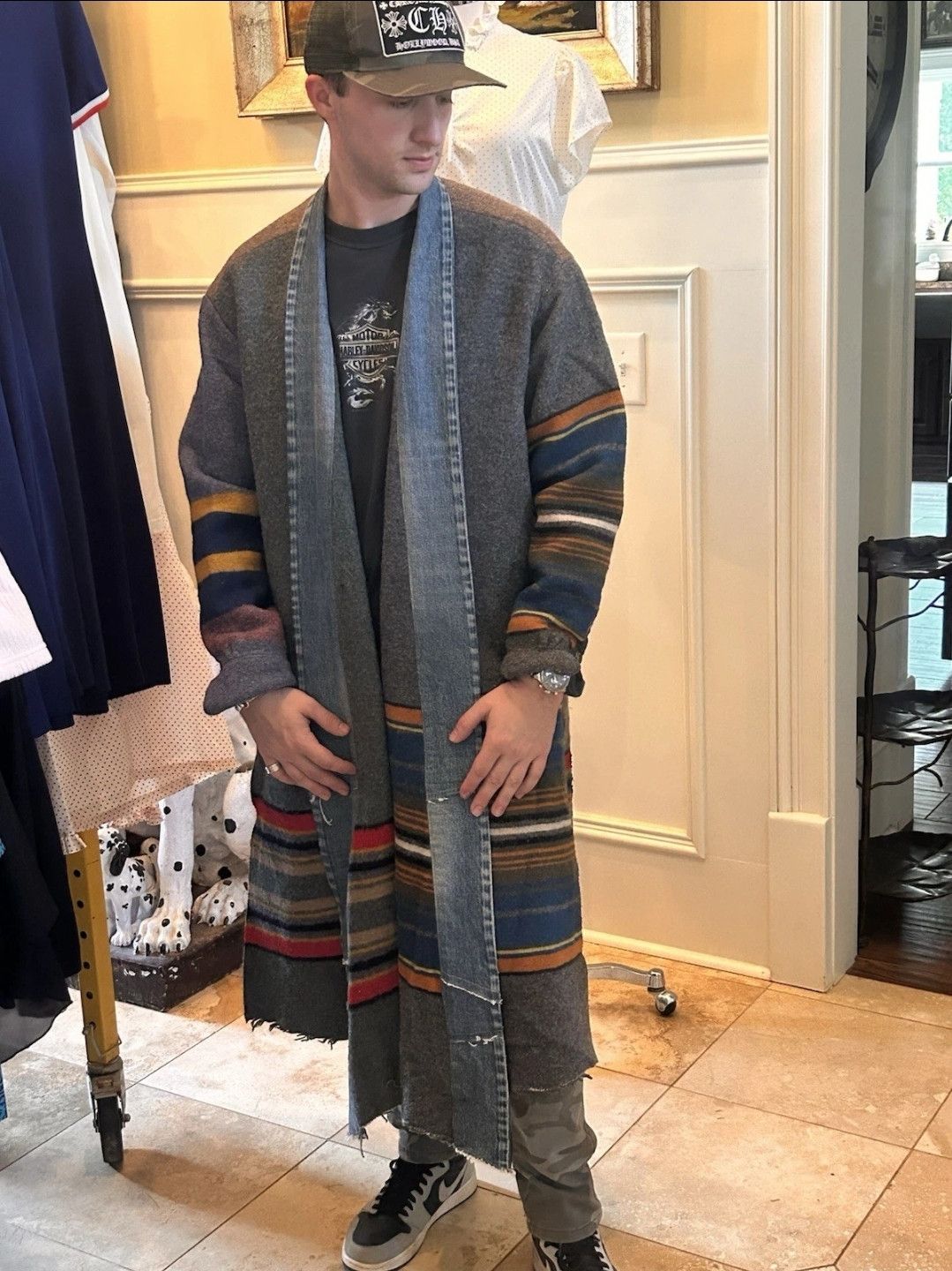 Greg Lauren Mixed Long Blanket Kimono Size US XL / EU 56 / 4 - 1 Thumbnail