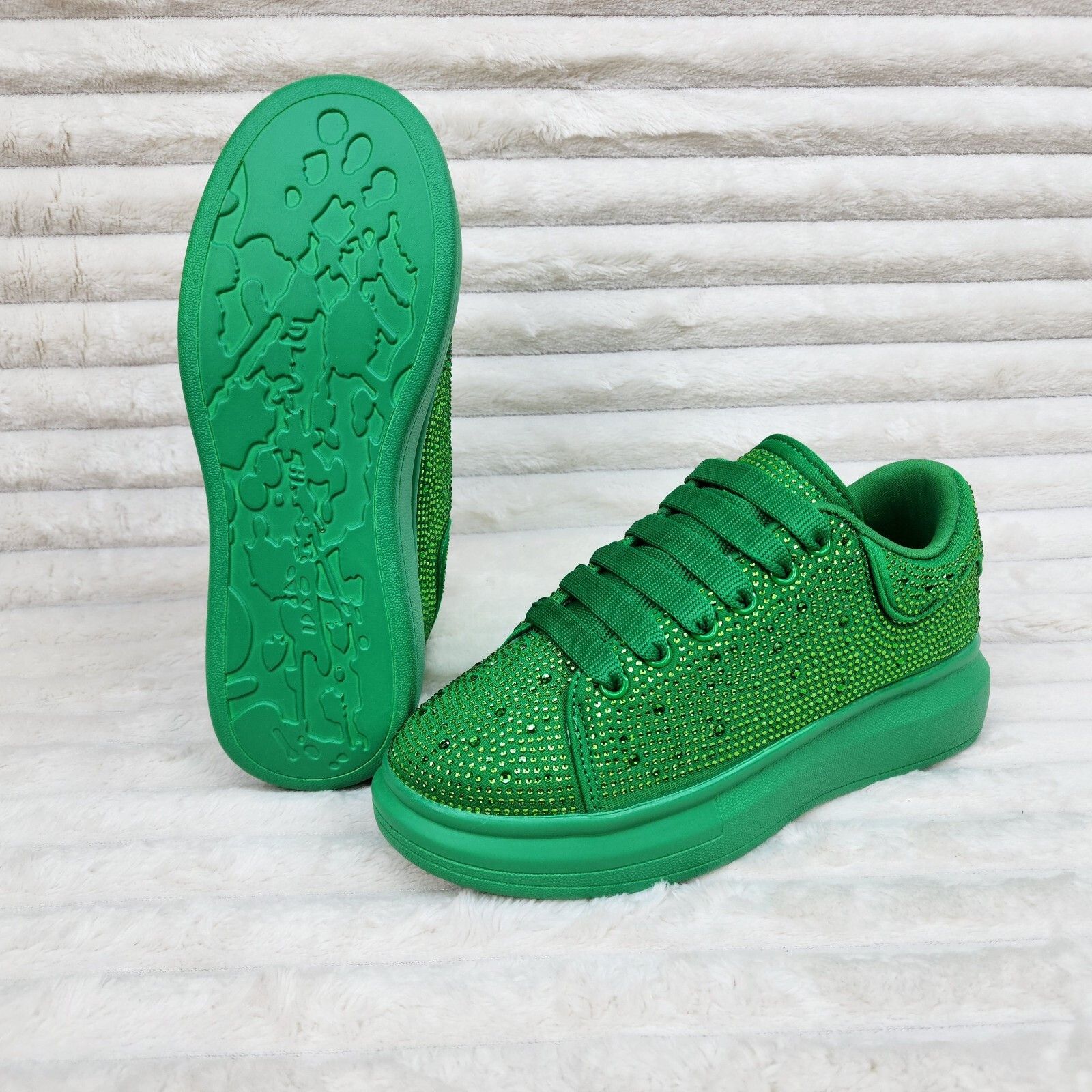Other Cush Baby Green Rhinestone Sneakers Tennis Shoes (US Shoe Si Size US 5 / IT 35 - 2 Thumbnail