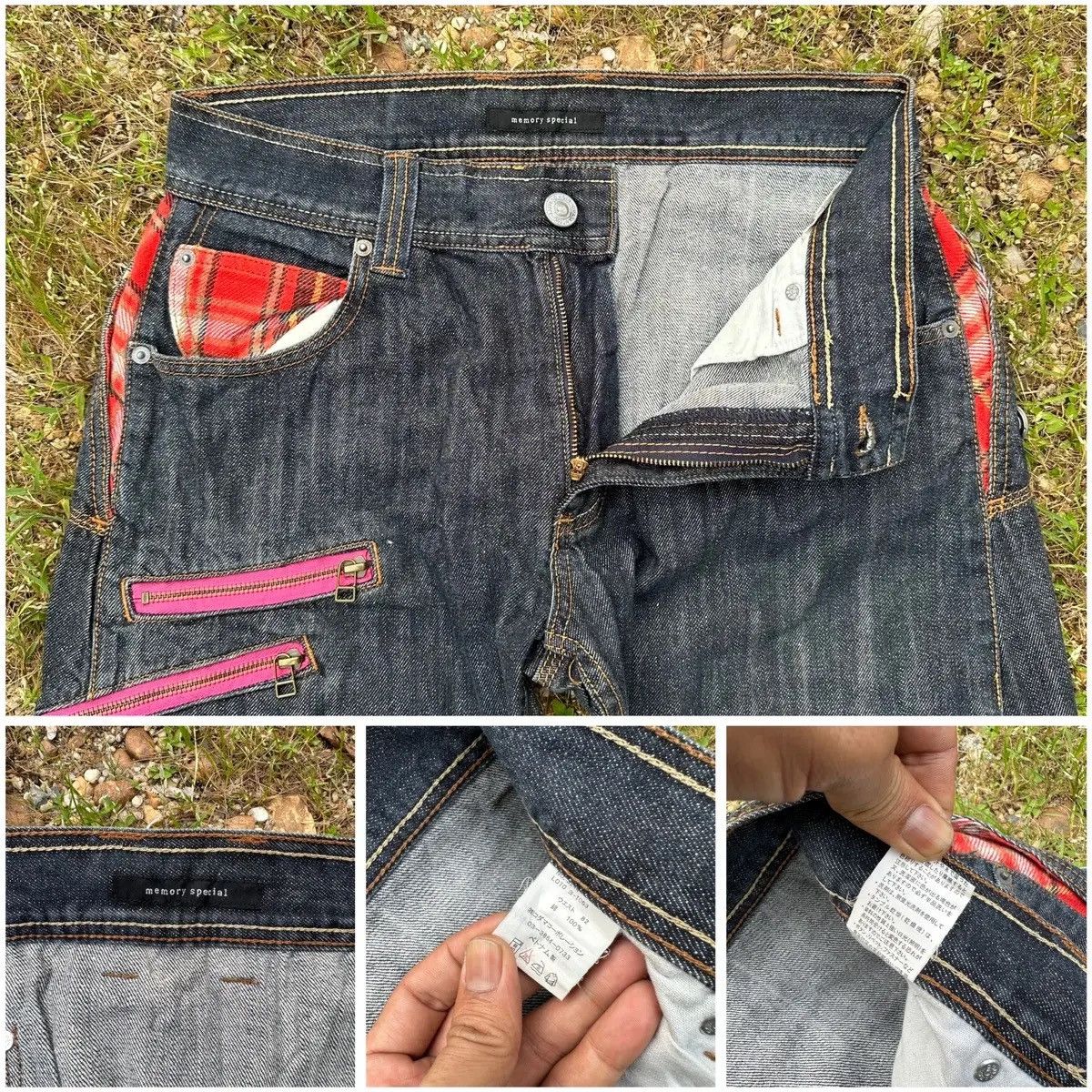 Seditionaries MEMORY SPECIAL JEANS CURVE TWIST LEG CHECK PLAID DENIM PANTS Size US 30 / EU 46 - 15 Thumbnail