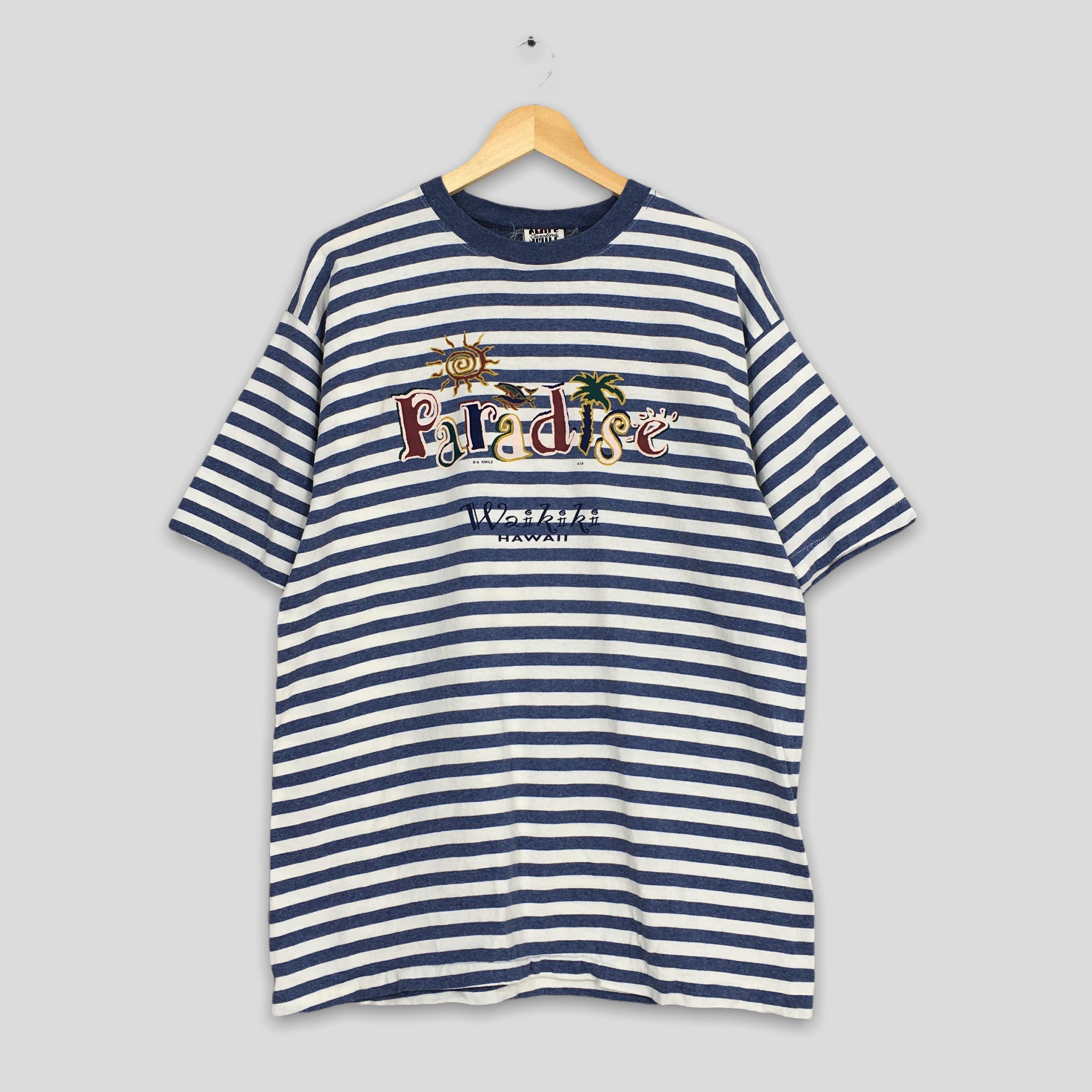 Other Vintage 90's Stripes Paradise Waikiki Hawaii Tshirt Medium Size US M / EU 48-50 / 2 - 1 Thumbnail