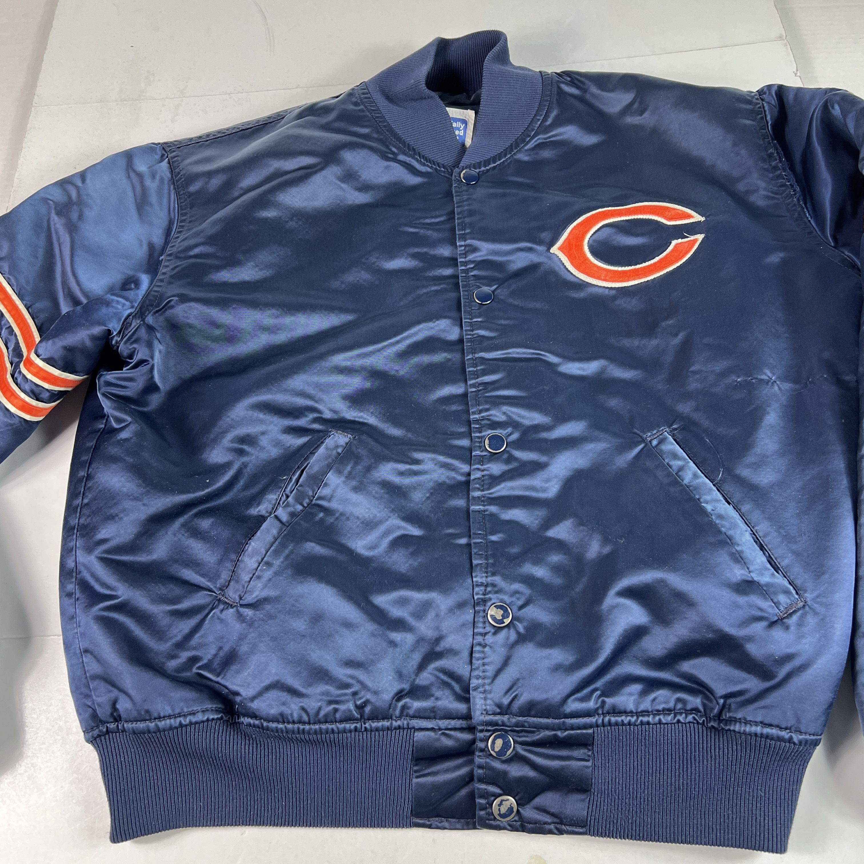 Starter VTG Starter Chicago Bears Satin Jacket Snap Button Bomber Size US L / EU 52-54 / 3 - 7 Thumbnail