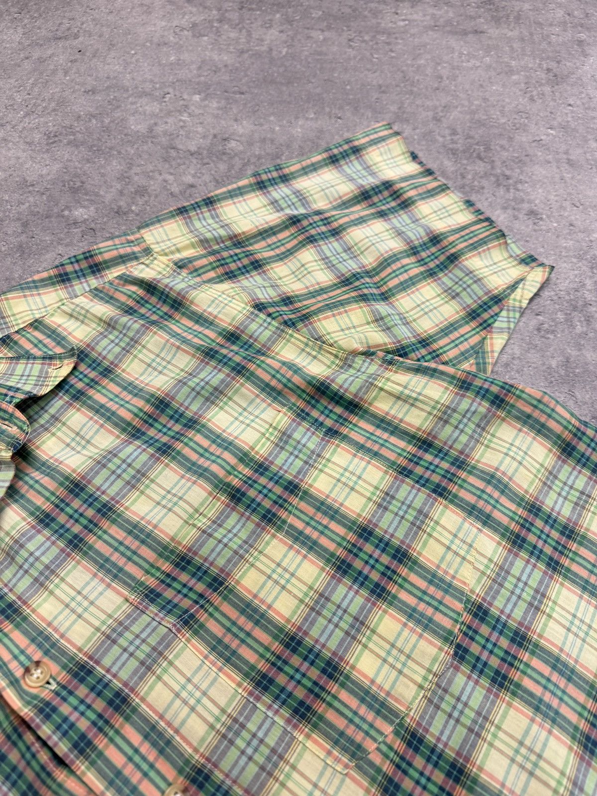 Japanese Brand ᶠᵃⁿᶜʸᵍᵘʸBOXY Trashed Shirt Vintage Cropped Button Up 90s 80 Size US M / EU 48-50 / 2 - 5 Thumbnail