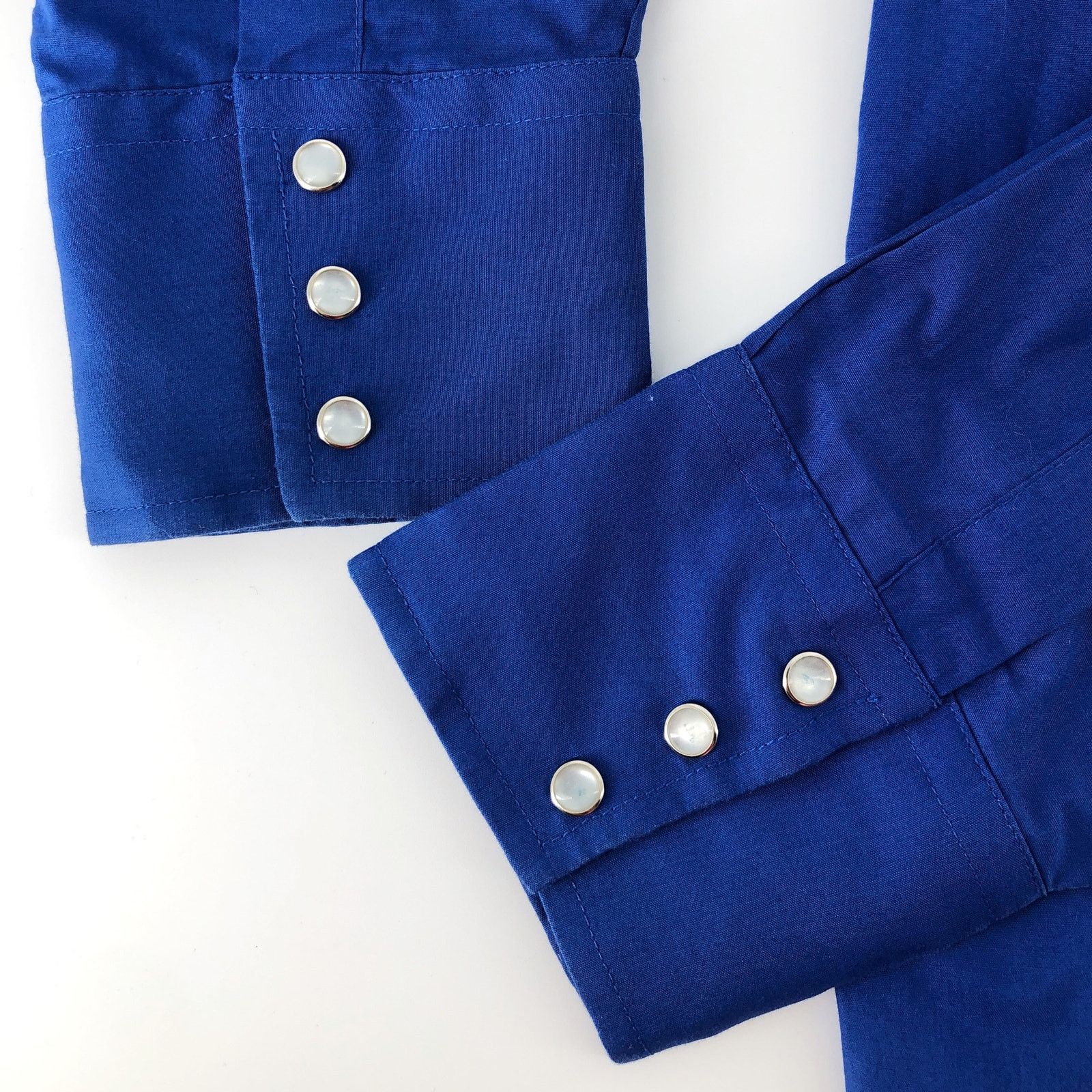 Vintage 90s blue & black pearl snap western shirt 1990s vintage Size US XL / EU 56 / 4 - 4 Thumbnail
