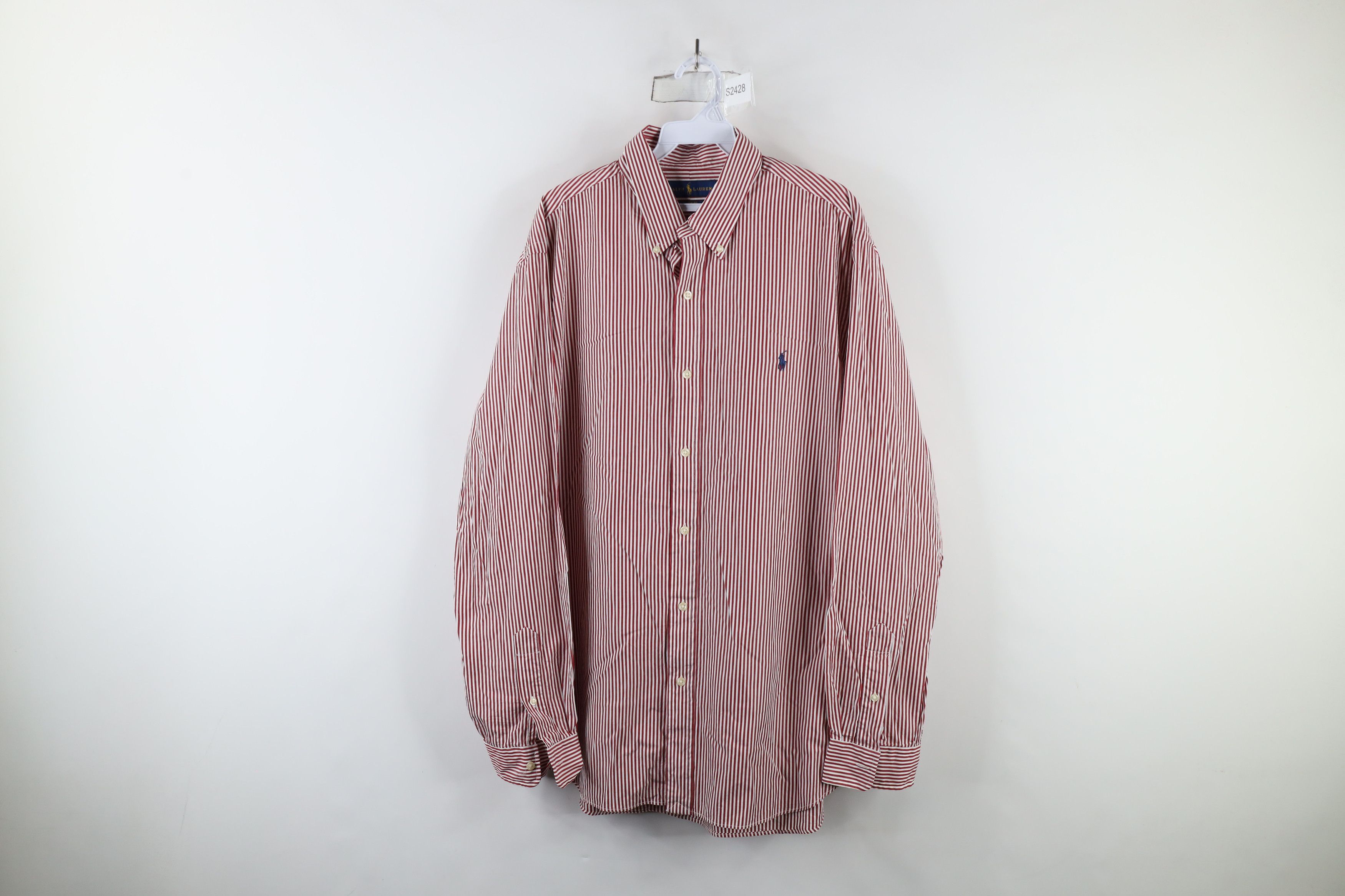 Ralph Lauren × Vintage Vintage Ralph Lauren Candy Cane Striped Button Down Shirt Size US XL / EU 56 / 4 - 1 Thumbnail