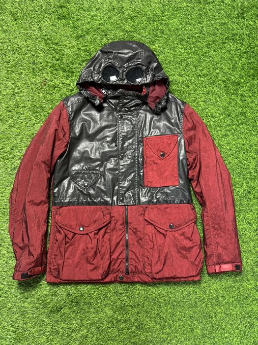 Burgundy cp company sale goggle jacket