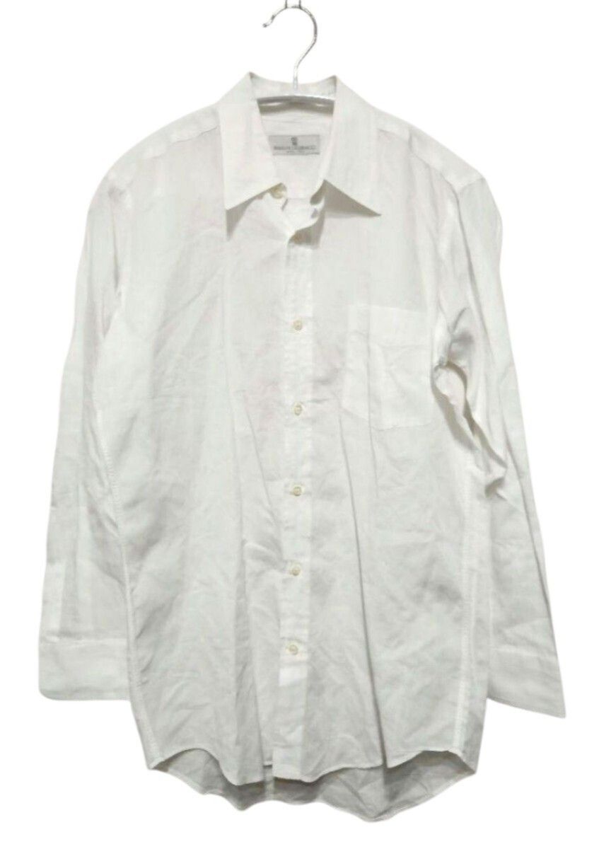 Rubinacci Linen-Cotton Blend White Shirt Size US S / EU 44-46 / 1 - 2 Thumbnail