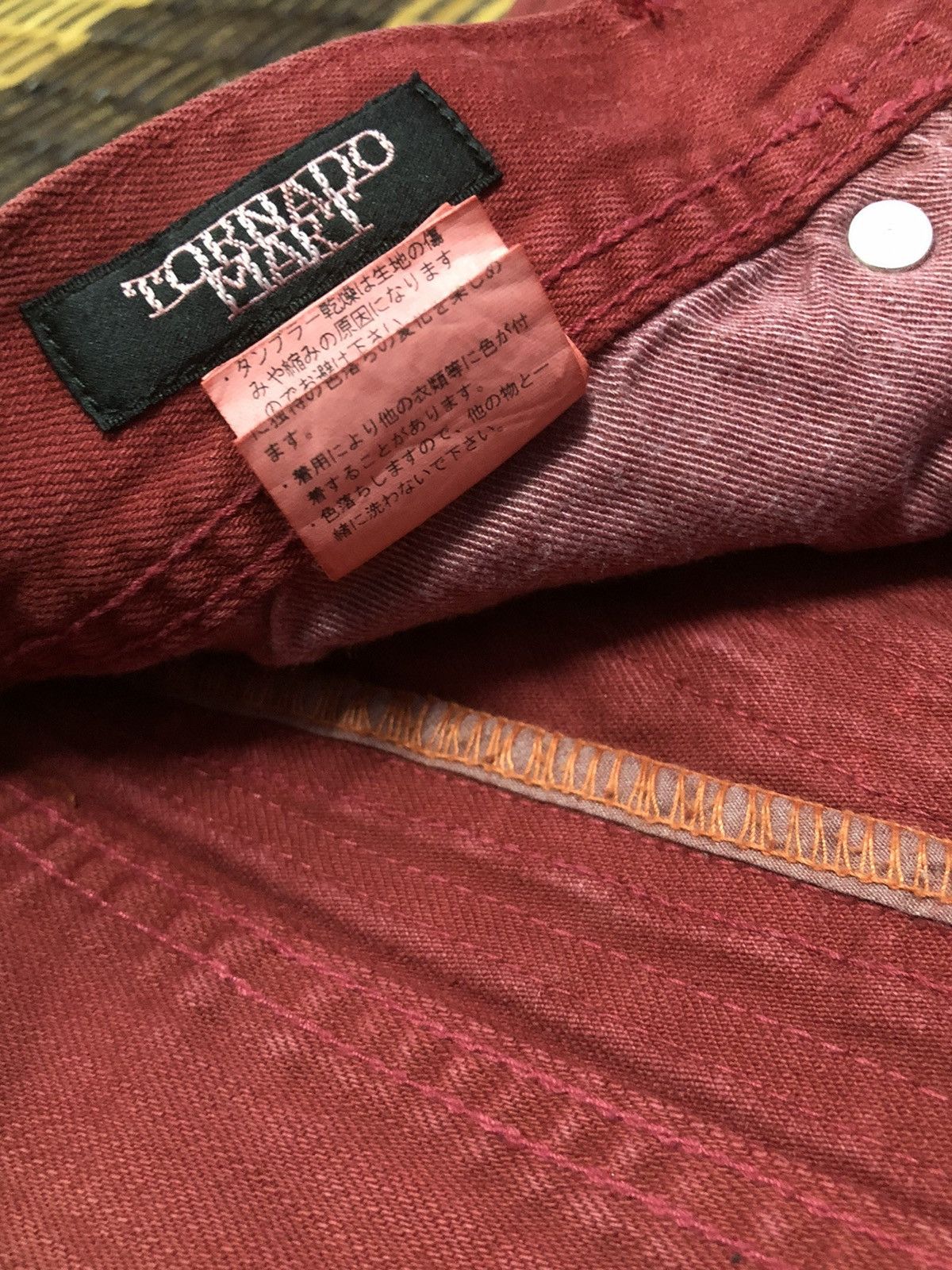 Tornado Mart Vintage Tornado Mart Jeans Pants Flower Red Maroon Size 30" / US 8 / IT 44 - 24 Thumbnail