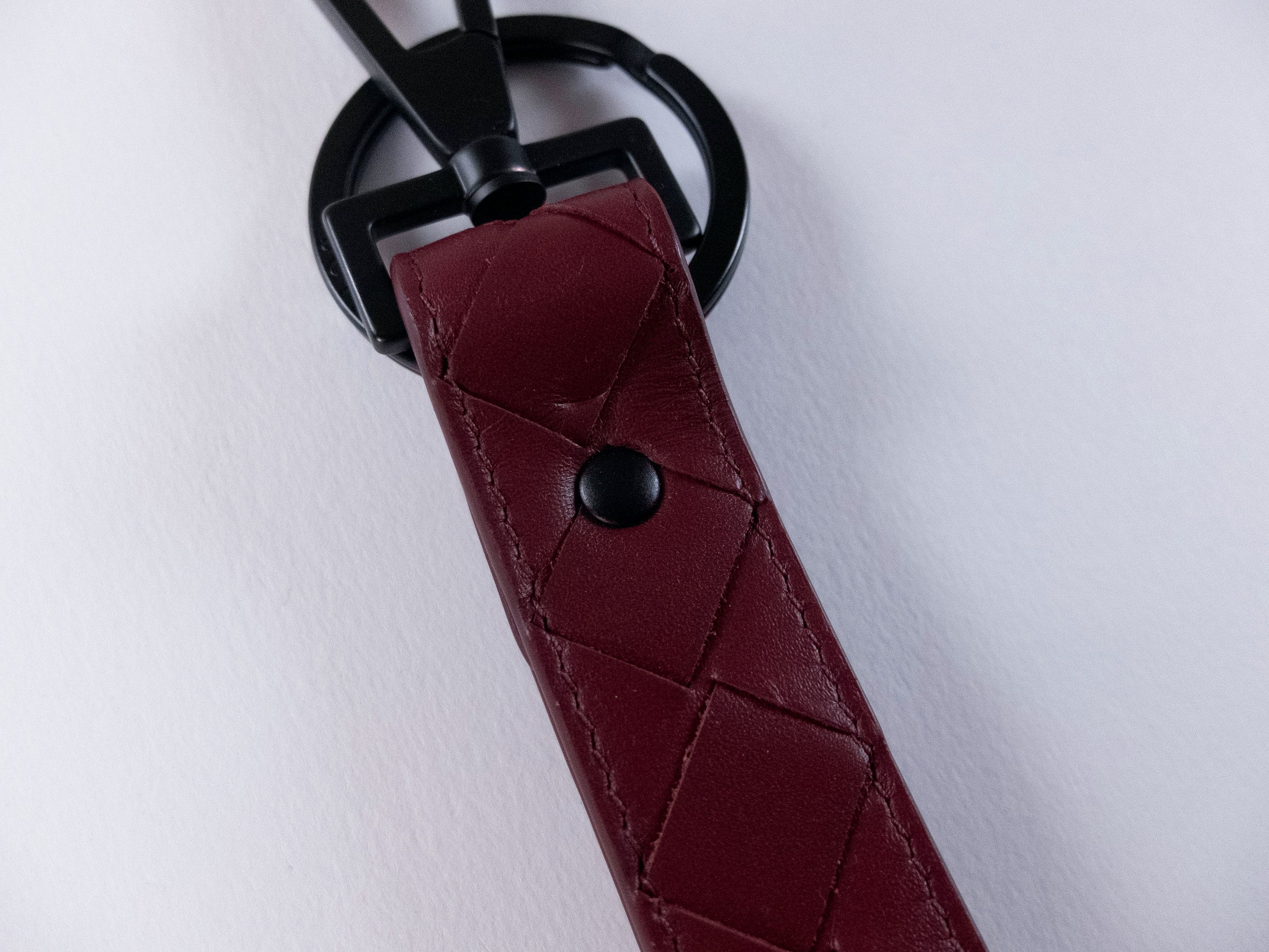 Bottega Veneta BOTTEGA VENETA burgundy intrecciato woven leather keyring q Size ONE SIZE - 3 Thumbnail