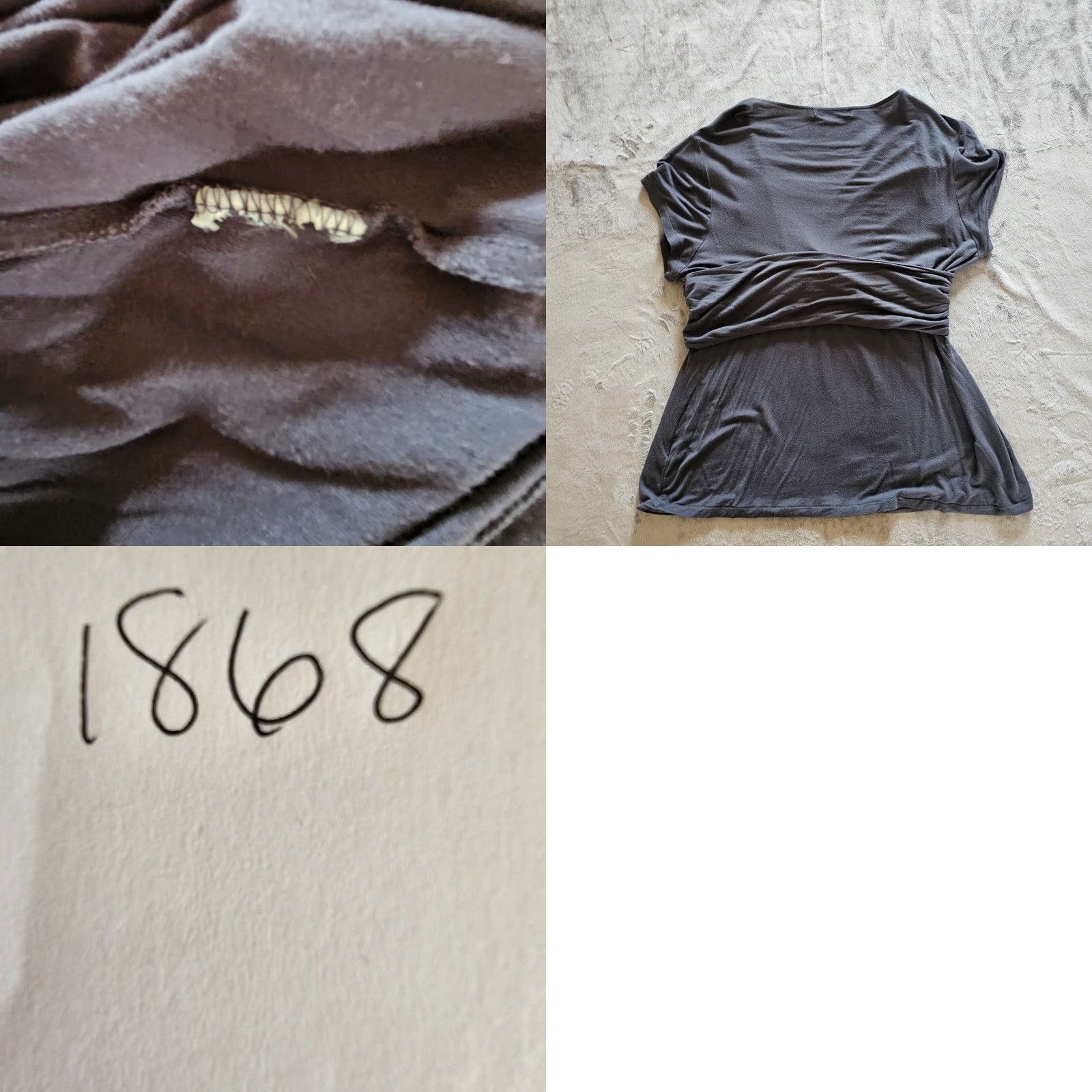 Boden Boden Top Shirt Womens 12 Gray Short Sleeve Deep V Peplum Casual Neutral Classic Shirt Women 12 Gray Short Sleeve Deep V Peplum Classic Size XL / US 12-14 / IT 48-50 - 8 Thumbnail