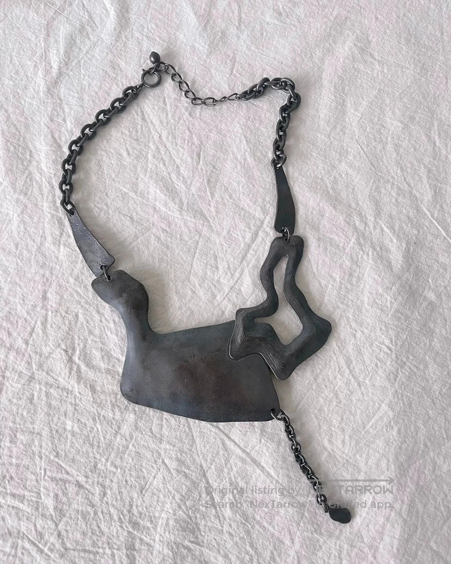 KIJIMA TAKAYUKI EIKO KONDO Artistic Metal Asymmetrical Necklace. Size ONE SIZE - 1 Thumbnail