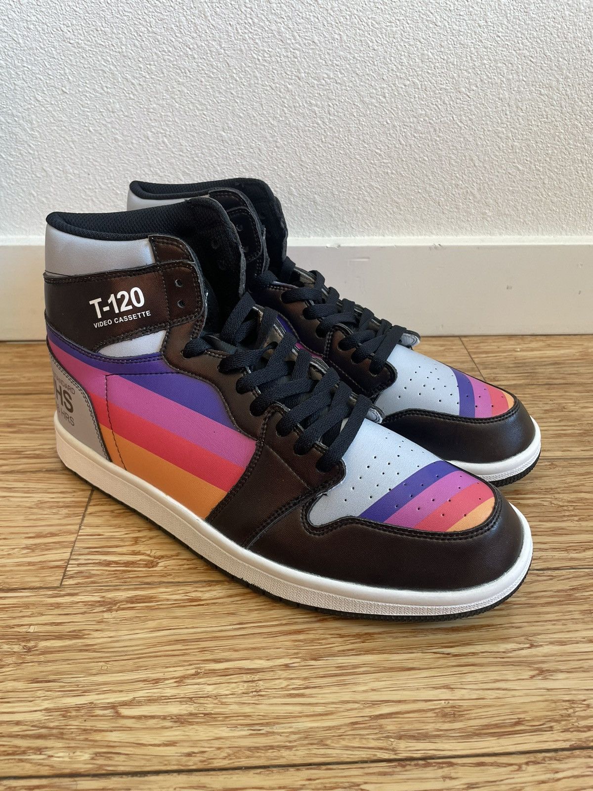 Other T-120 VHS Themed Retrowave Sneakers Size US 12 / EU 45 - 1 Thumbnail