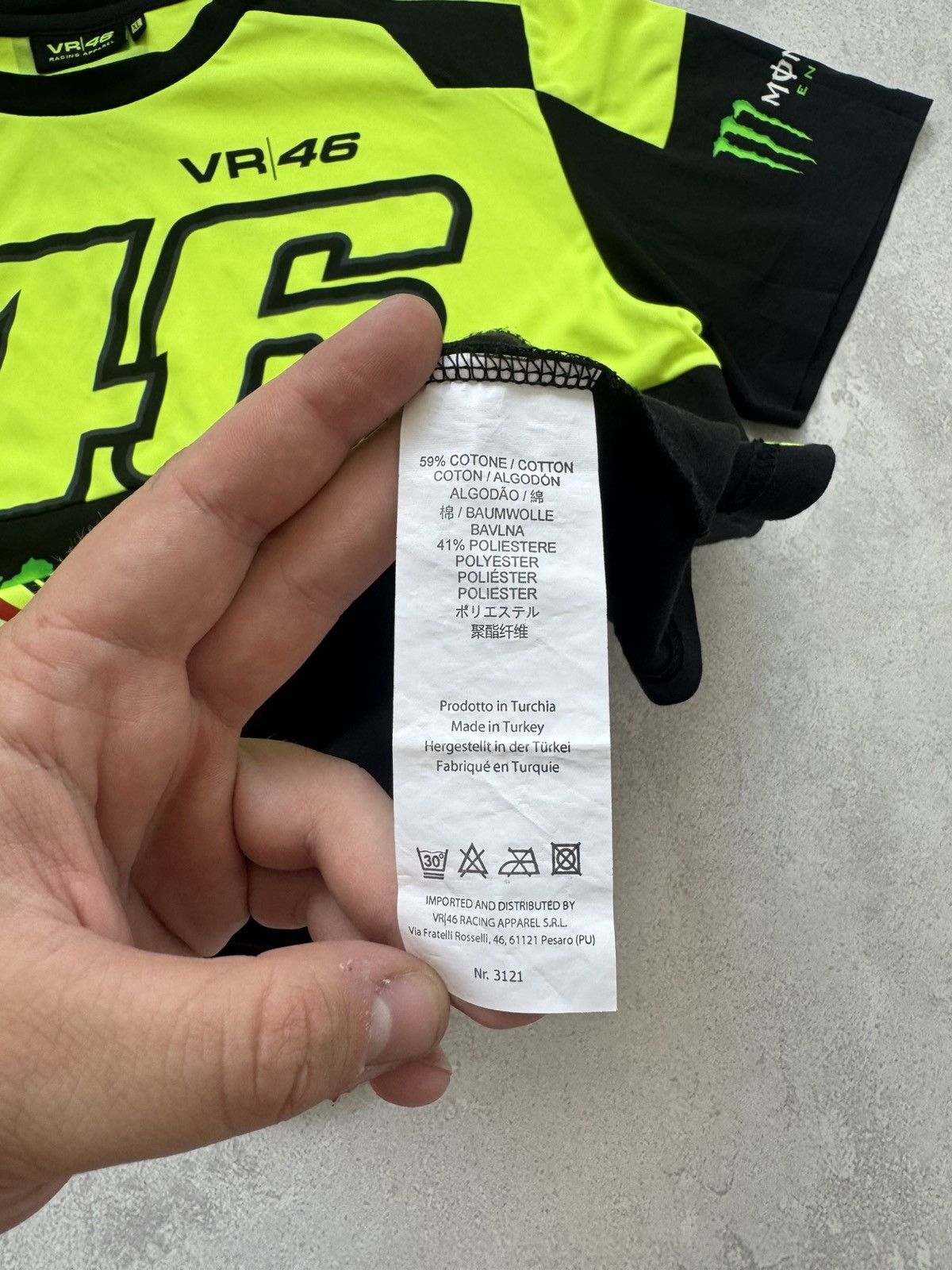 NASCAR Valentino Rossi VR46 Monster Energy Apparel Racing Shirt Size US XL / EU 56 / 4 - 8 Thumbnail
