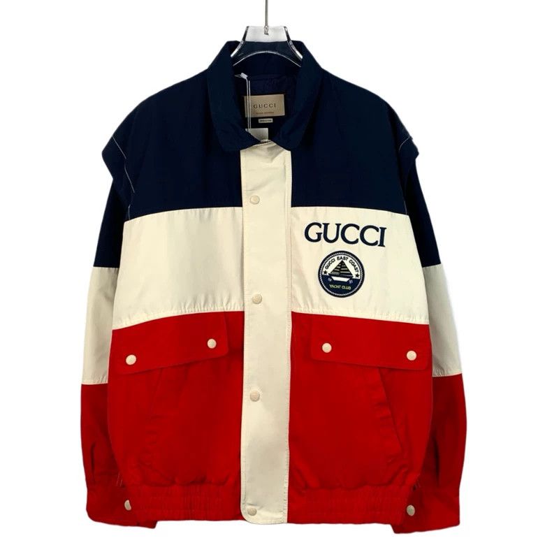 Gucci Gucci 23 color-blocked logo embroidered lapel jackets 2502- Size US M / EU 48-50 / 2 - 1 Thumbnail