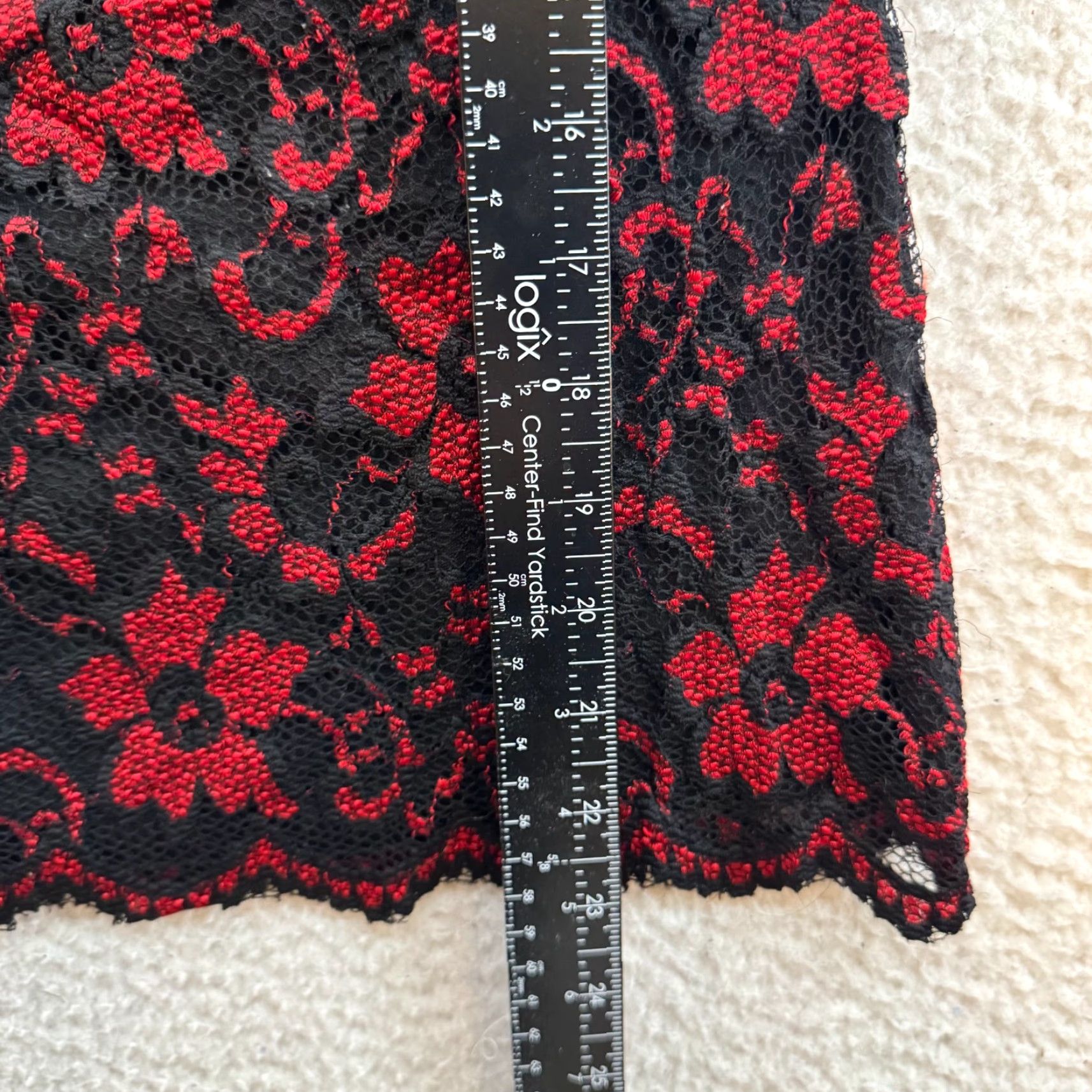 Vintage VINTAGE 90s Y2K Top M Red Black Lace Stretch Boho Fairy Grunge Goth Shirt Womens Size M / US 6-8 / IT 42-44 - 7 Thumbnail