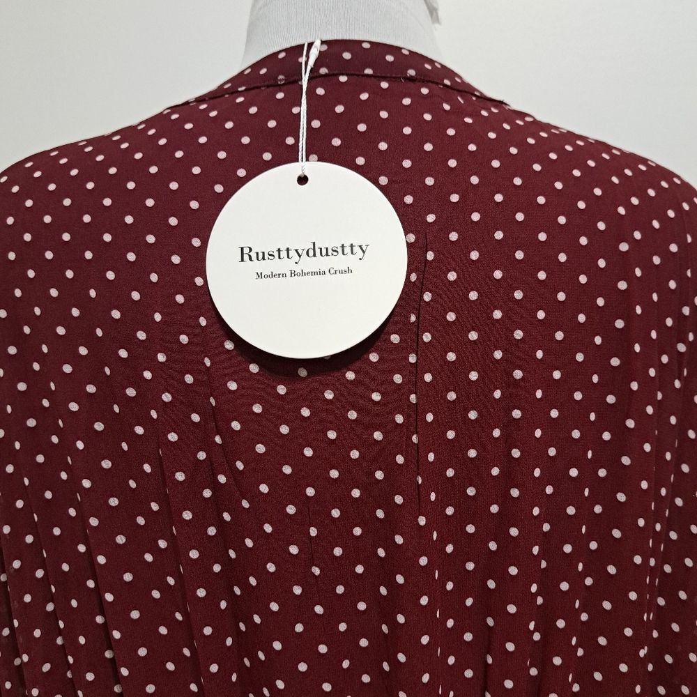 Other RusttyDustty Polka-Dot Floral Embroidered Modern Boho Tie Ne Size 4XL / US 24-26 - 9 Thumbnail