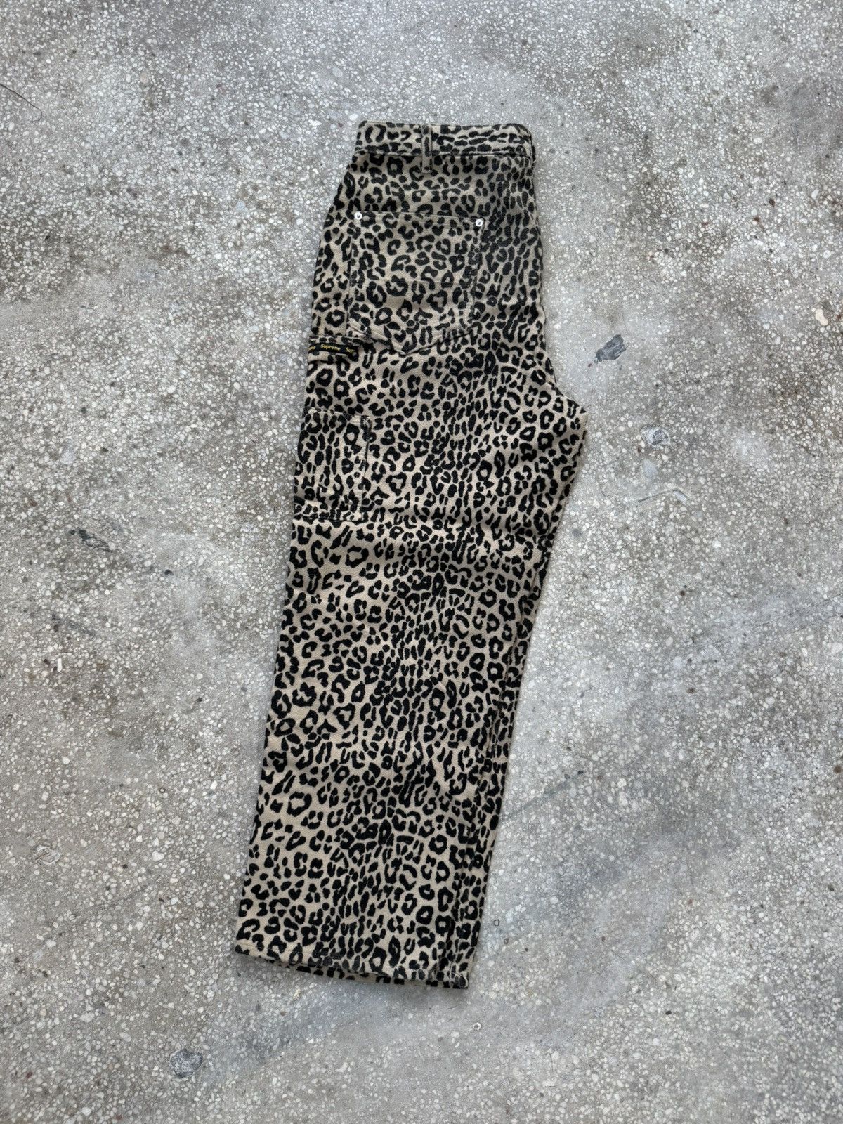 Supreme FW22 KINDERMANN GMBH COTTON MOLESKIN DOUBLE KNEE LEOPARD Size US 34 / EU 50 - 5 Thumbnail