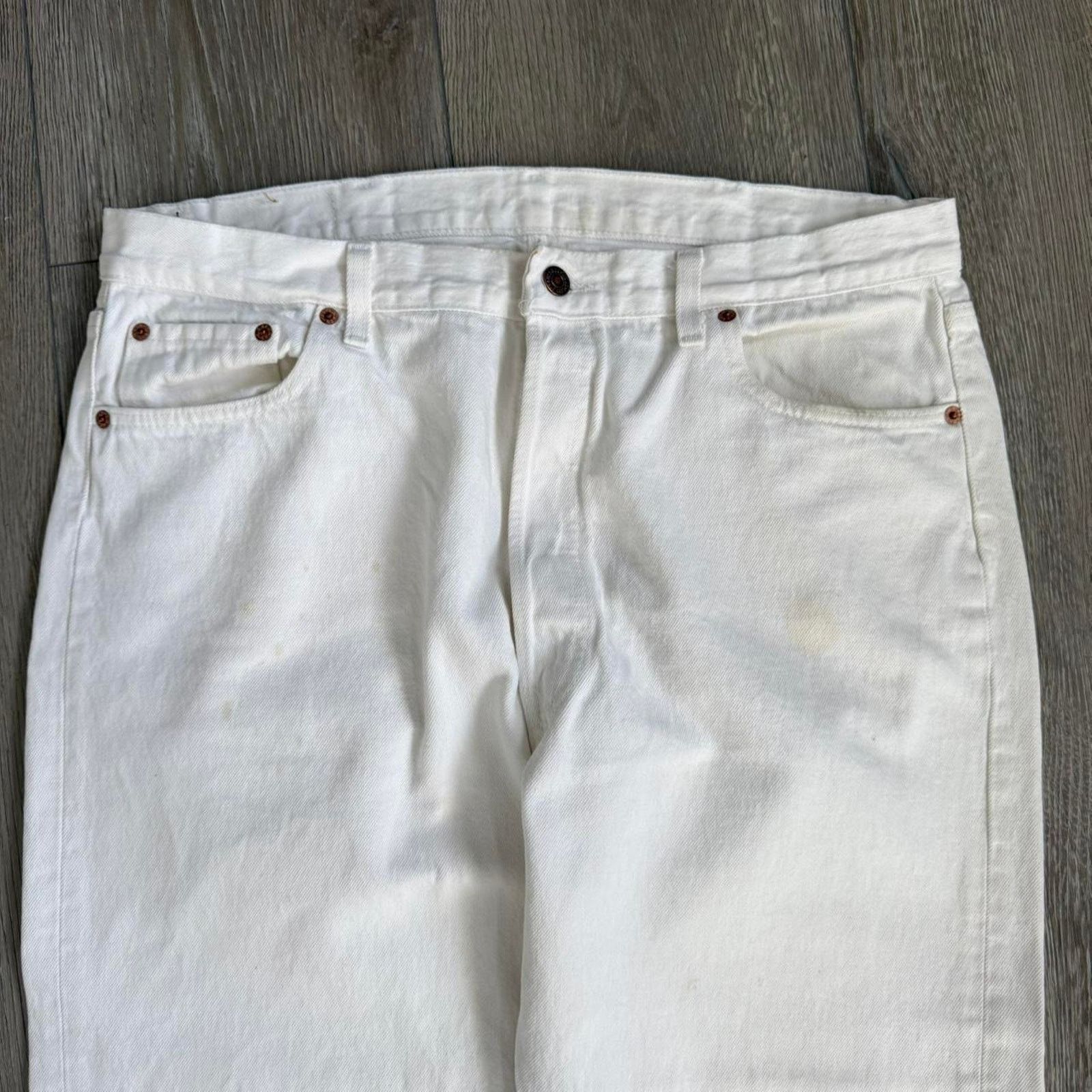 Levi's Vintage 90s levis 501 jeans in white Size US 37 - 5 Thumbnail