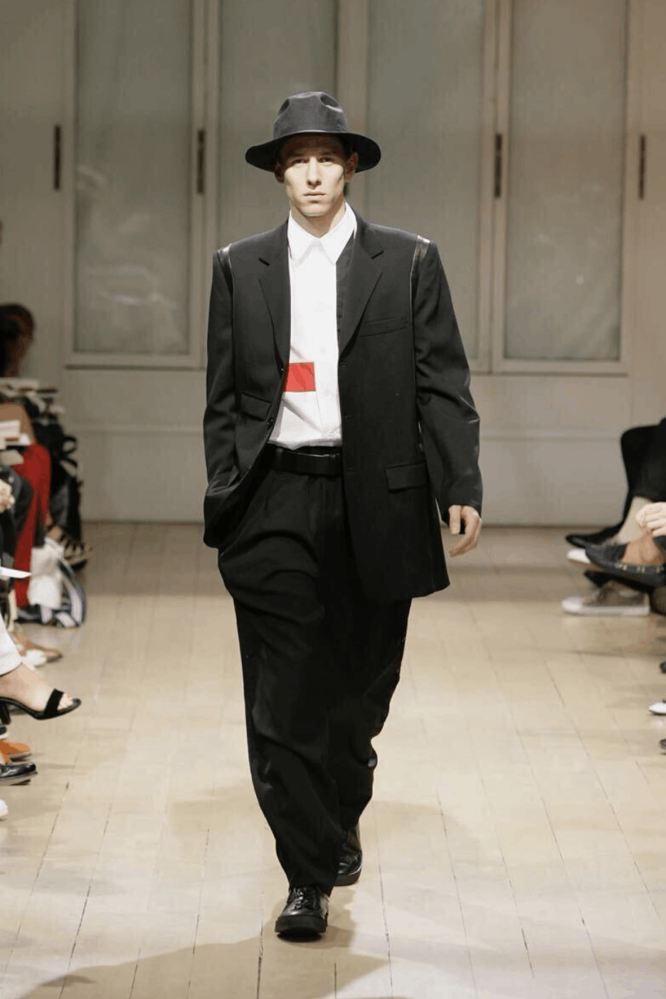 Yohji Yamamoto Yohji Yamamoto Pour Homme Leather Switching Tailored Jacket Size US XL / EU 56 / 4 - 5 Thumbnail