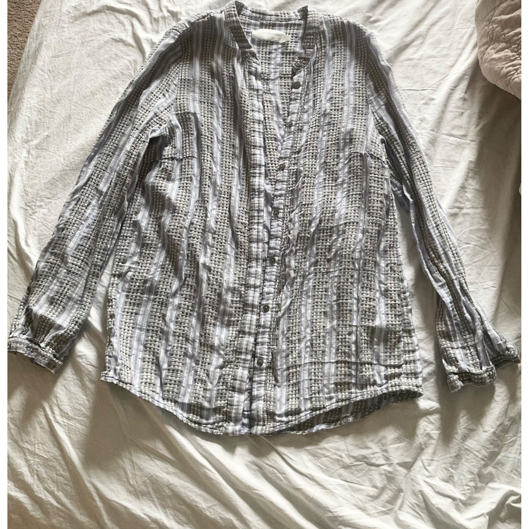 Zimmermann Zimmermann cotton linen blue black stripe waffles buttons sh Size M / US 6-8 / IT 42-44 - 1 Thumbnail