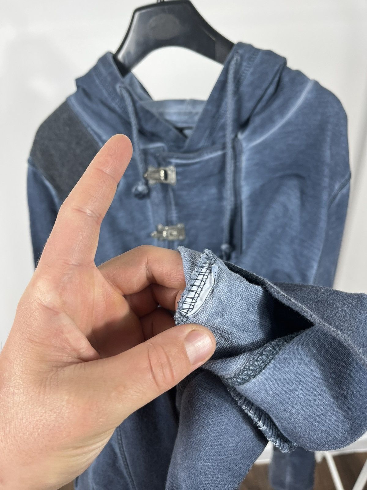 Desigual Desigual blue washed hoodie with metal buckles size M men Size US M / EU 48-50 / 2 - 8 Thumbnail
