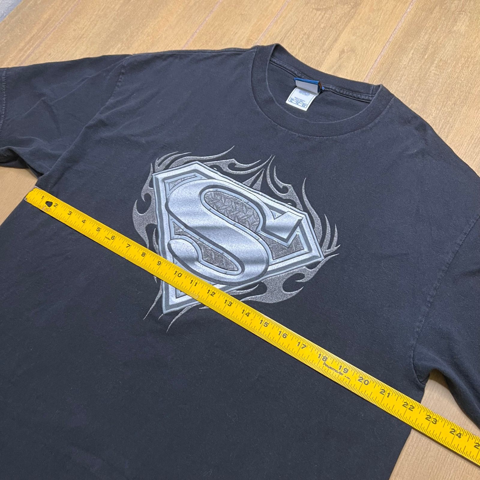 Vintage Y2K Superman Shirt Men's XL Steel Flames Black Short Sleeve Size US XL / EU 56 / 4 - 6 Thumbnail