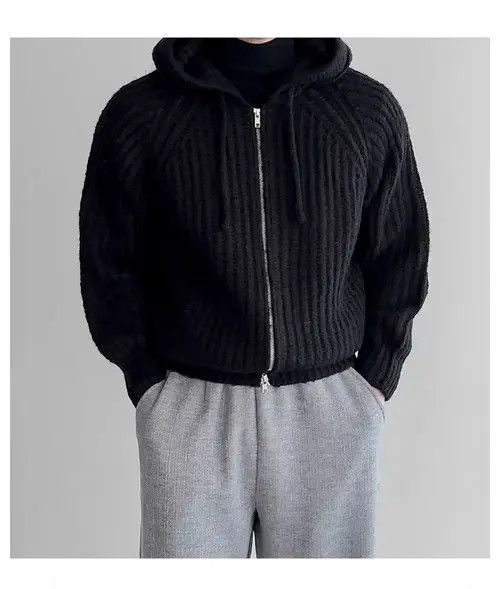 VIBE Knit Thick Sweater Vintage L Hooded Jacket Coat Size US L / EU 52-54 / 3 - 1 Thumbnail