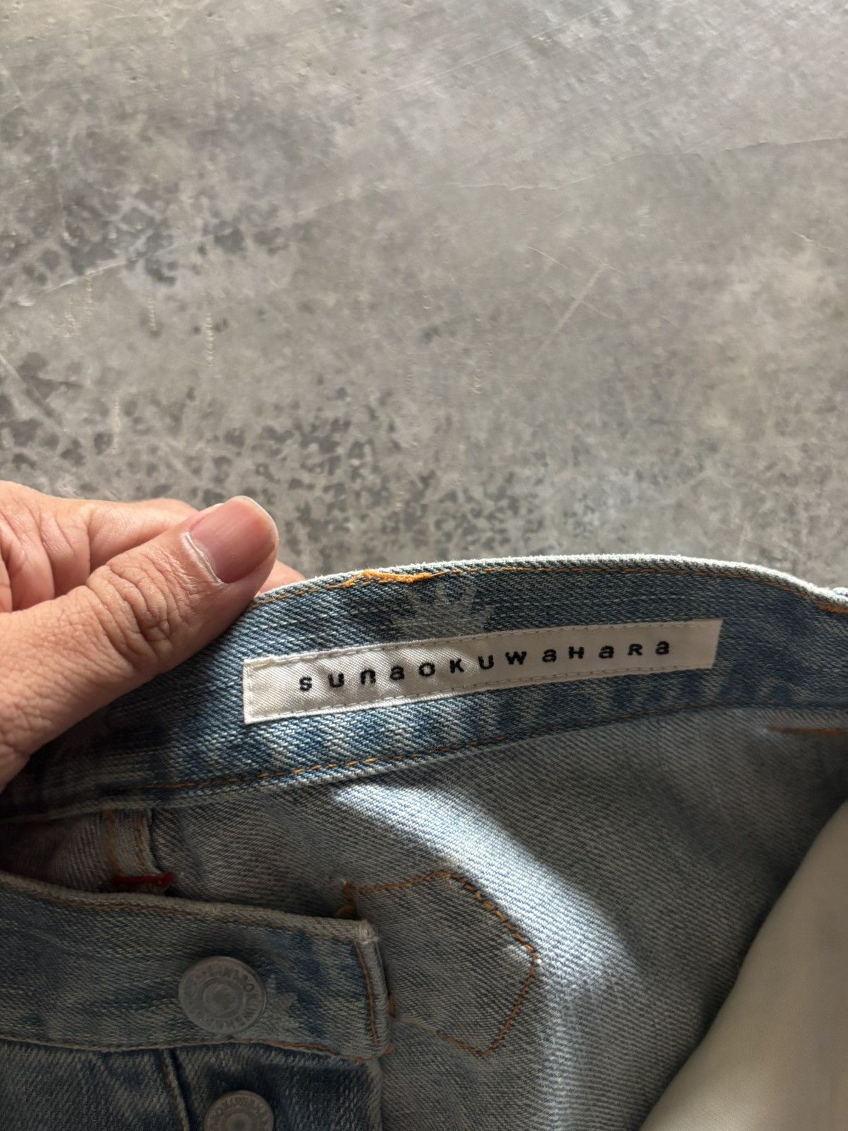 Sunao Kuwahara ISSEY MIYAKE SUNAO KUWAHARA OVERPRINT BUCKLE BACK WESTERN Size 31" - 5 Thumbnail