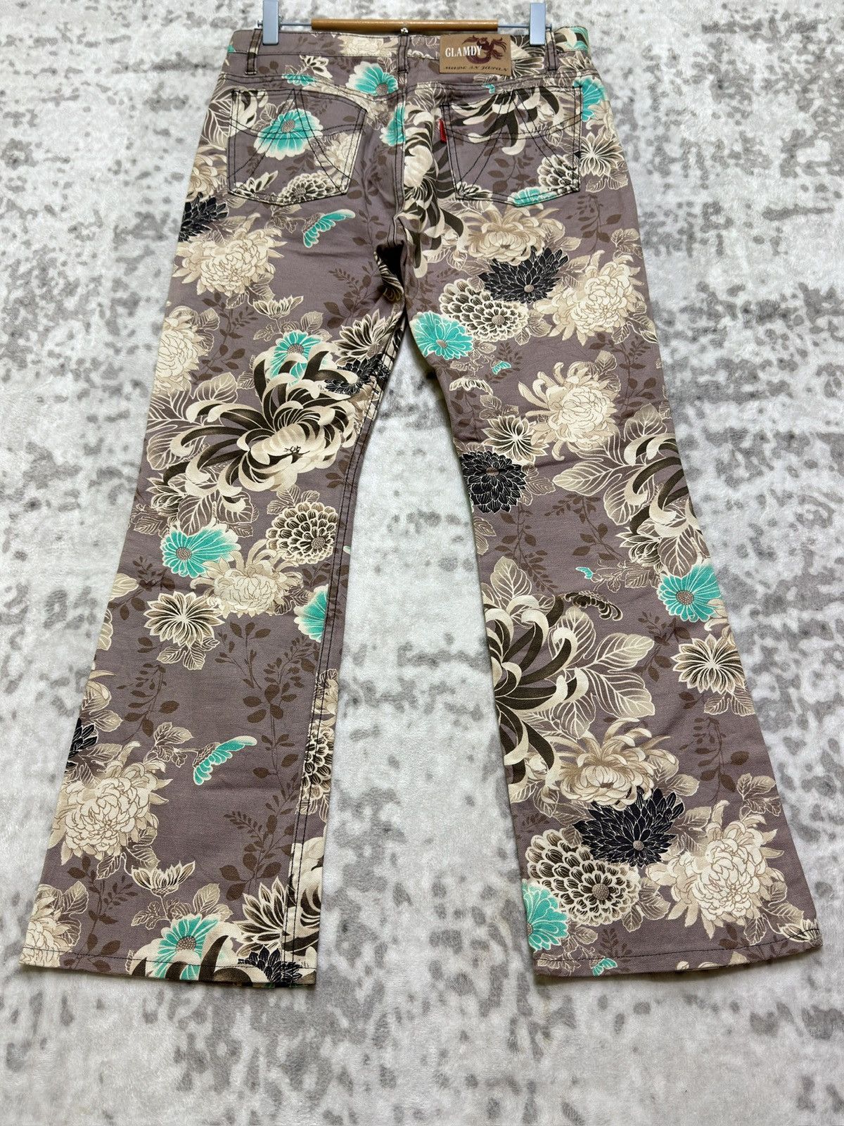 Hysteric Glamour Flare Glamdy Floral Printed Pants Turquoise Accents Size US 30 / EU 46 - 11 Thumbnail