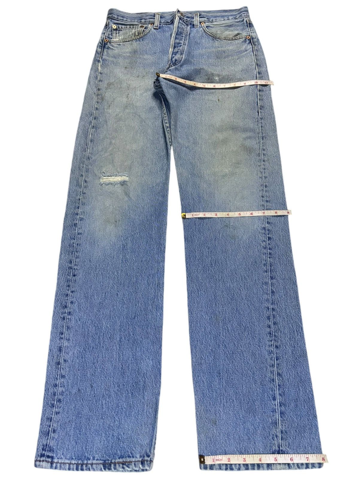 Levi's Vintage 90s Levis 501 Mud Wash Grunge Ripped Loose Jeans Size US 31 - 13 Thumbnail