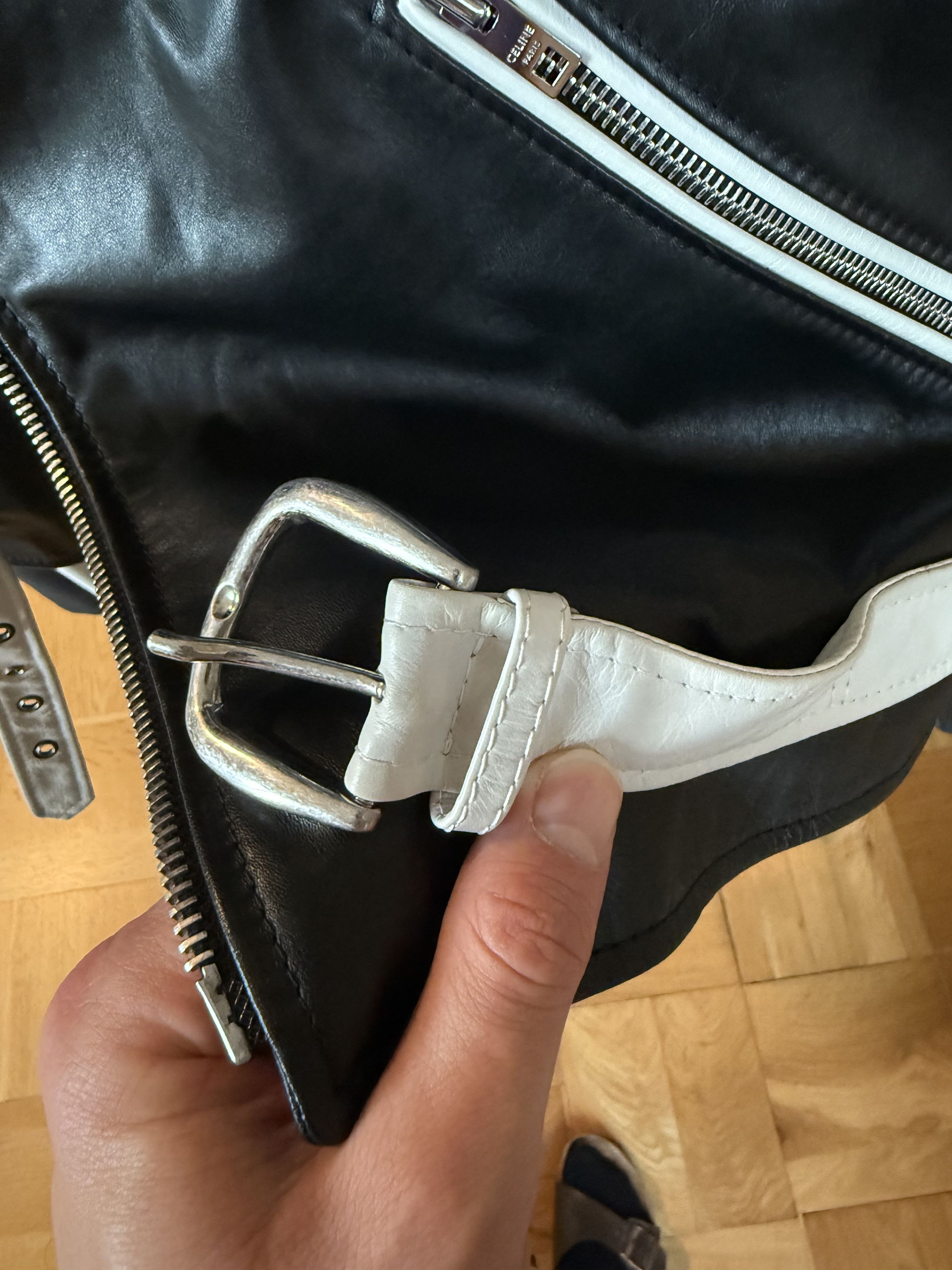 Celine Black/White Biker Jacket Size US M / EU 48-50 / 2 - 12 Thumbnail