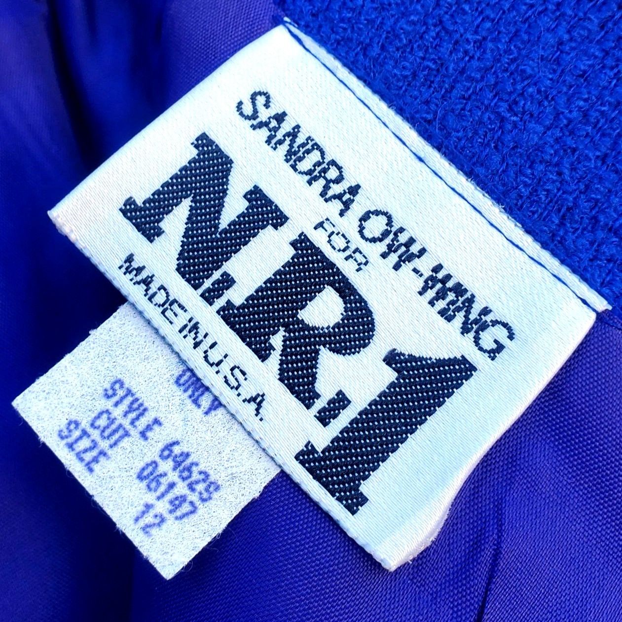 Vintage Vintage 80s Electric Blue Wool Power Skirt Suit L XL Rhinest Size XL / US 12-14 / IT 48-50 - 5 Thumbnail