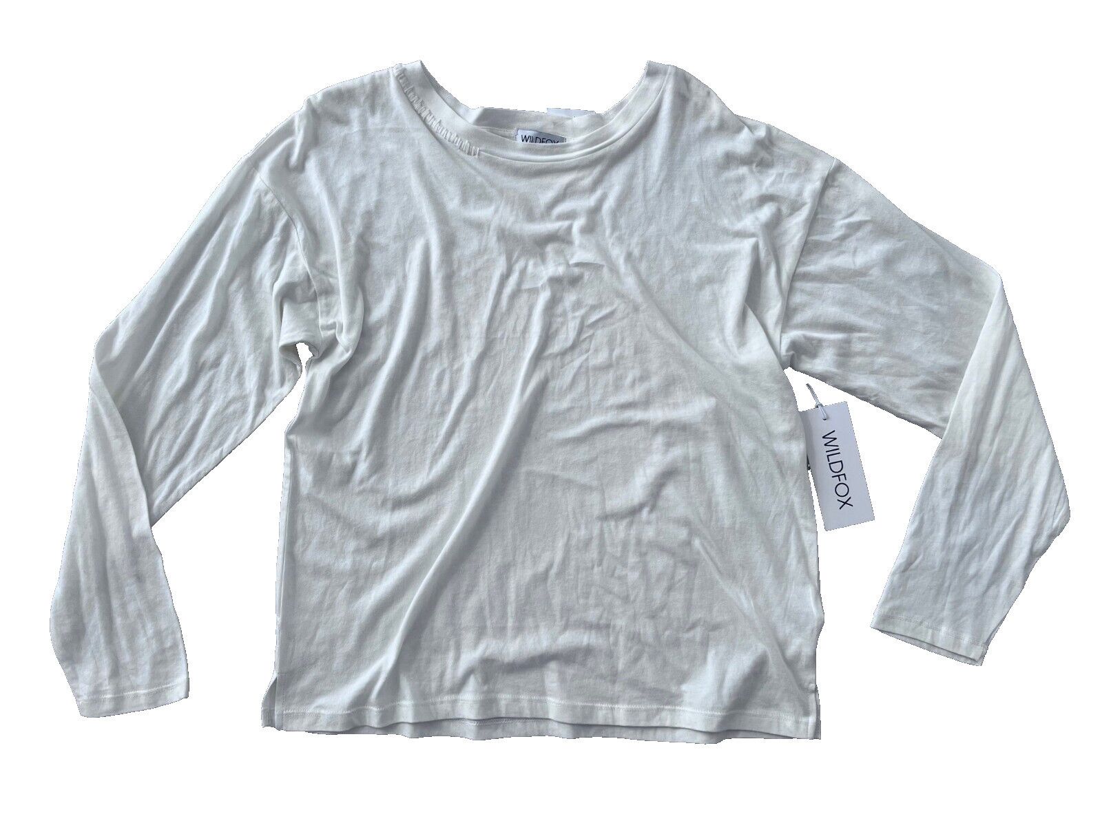 Wildfox Wildfox Helena Long Sleeve Top in Snow White ( L ) Size L / US 10 / IT 46 - 2 Thumbnail