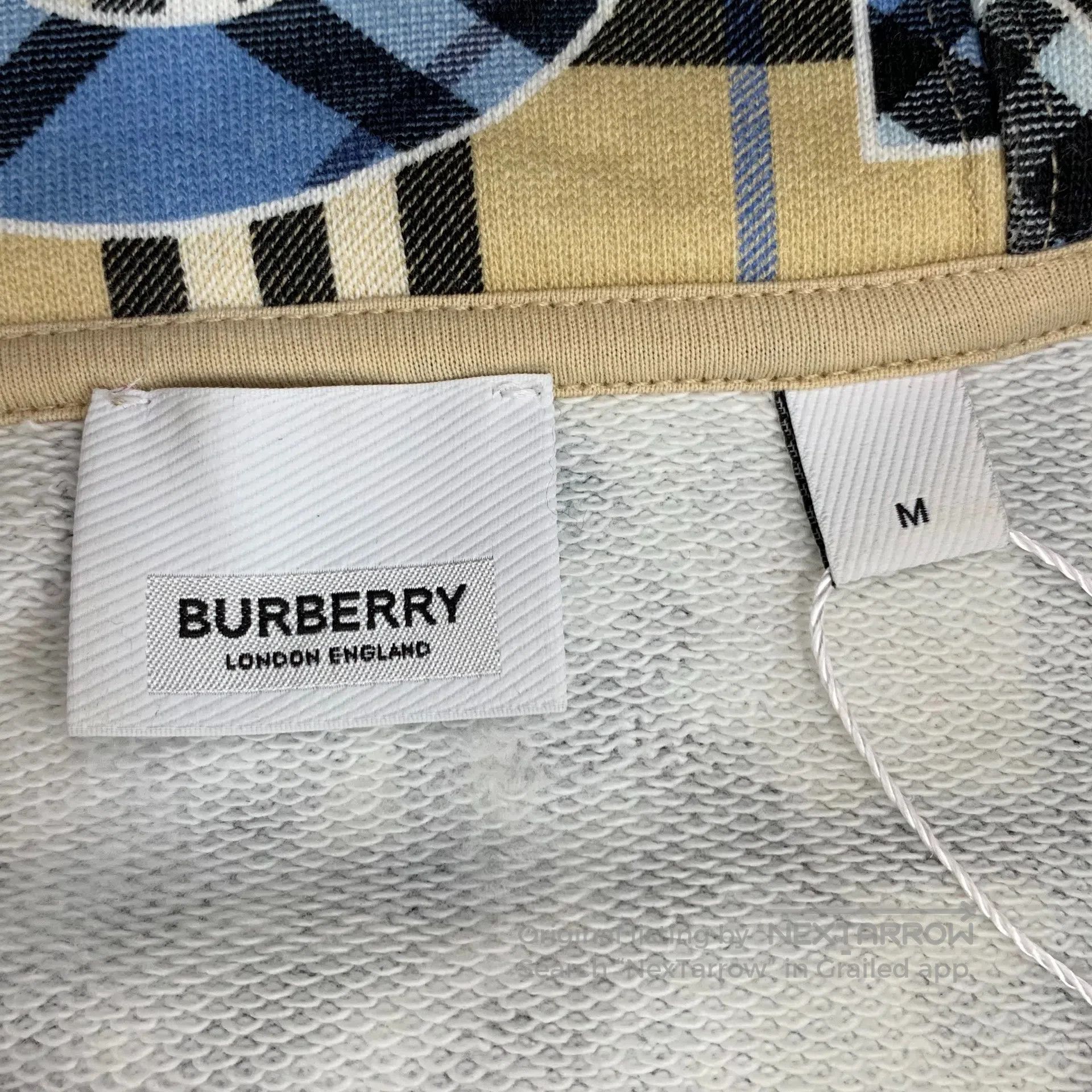 Burberry Burberry Color-blocked tartan lettering print cotton hoode Size US M / EU 48-50 / 2 - 5 Thumbnail