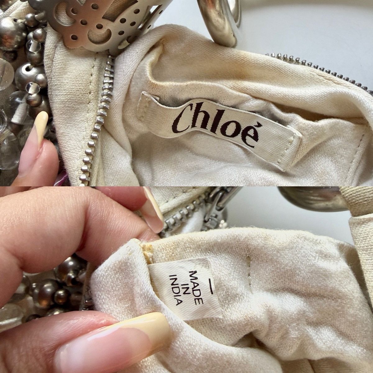 Chloe Chloe Bracelet Bag in Beaded Silver Embellishments Size ONE SIZE - 12 Thumbnail