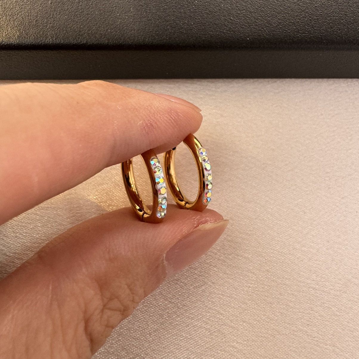 Other CZ Small Hoop Earrings for Men Women Hip Hop Unisex Style Size ONE SIZE - 5 Thumbnail
