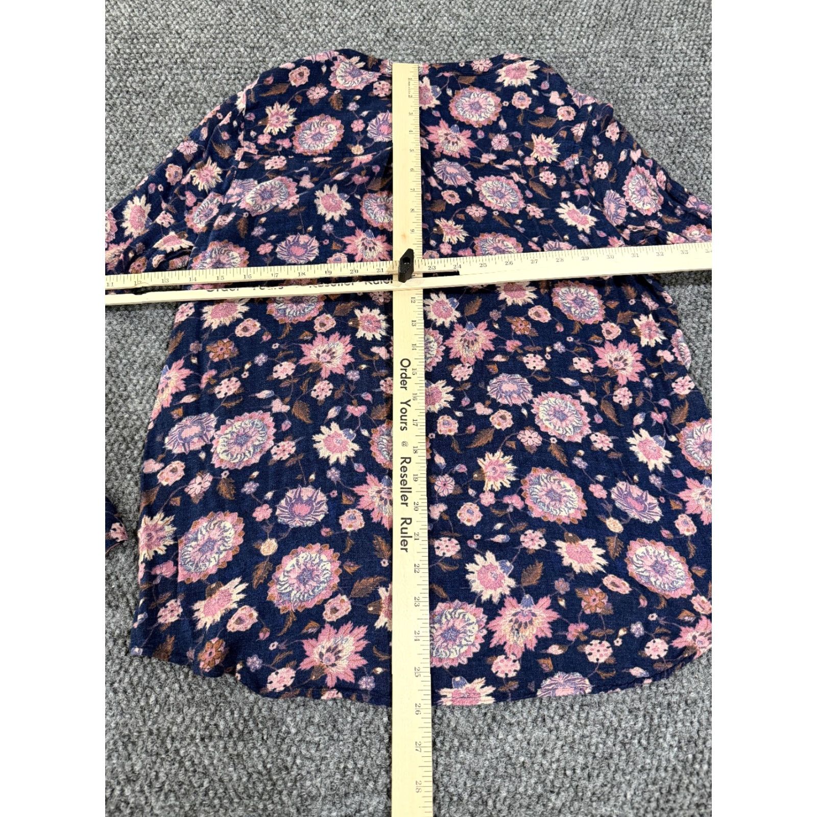Lucky Brand Lucky Brand blouse Womens M Blue Pink Floral Boho Peasant Crew Neck Long Sleeve Casual Lightweight Rayon Viscose Regular Stretch Built-in Size M / US 6-8 / IT 42-44 - 7 Thumbnail
