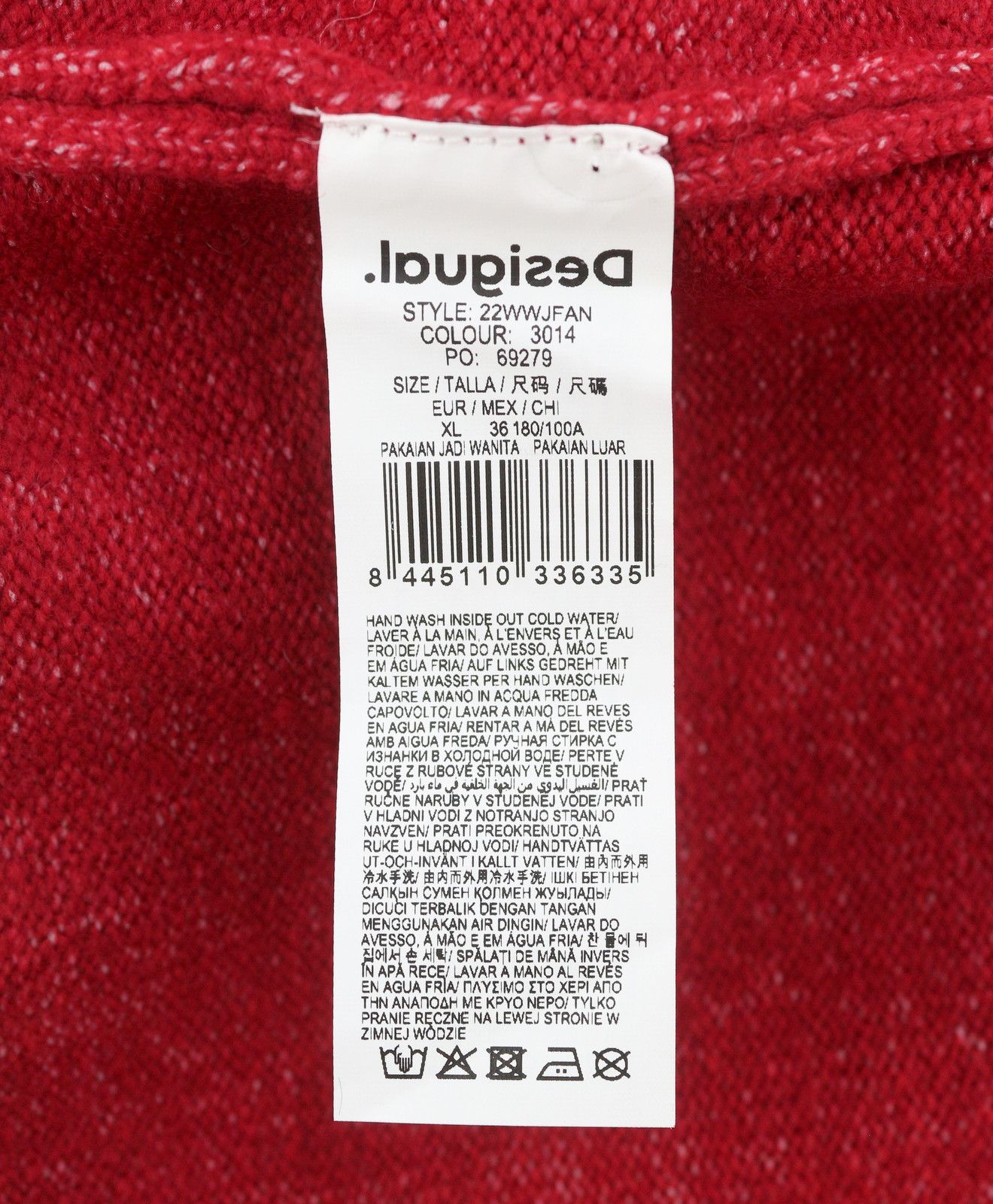 Desigual JERS BUDDY XL Red Patterned Mock Neck Knit Jumper 88687 Size XL / US 12-14 / IT 48-50 - 9 Thumbnail