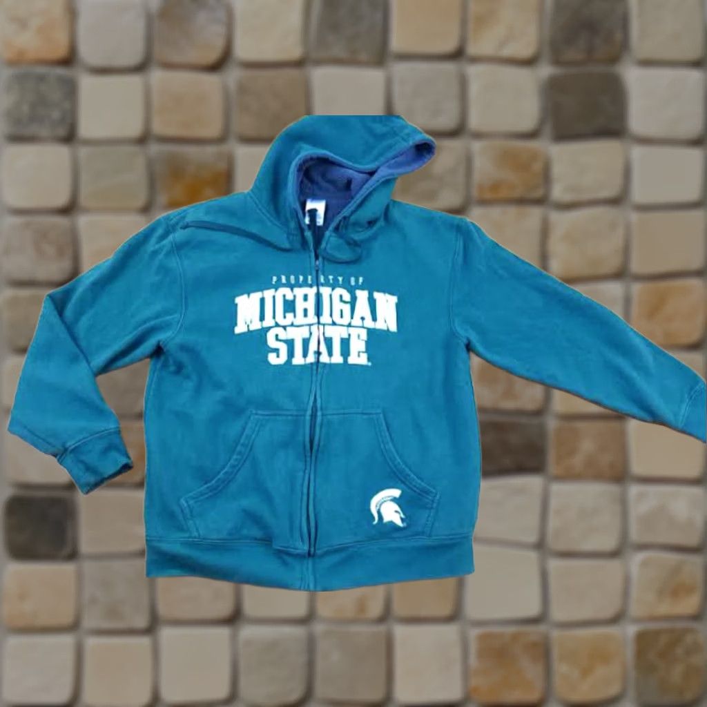 Vintage pro edge Jacket Mens L Green Pre Owned Michigan State Insulated Hooded Full Zip Size US L / EU 52-54 / 3 - 1 Thumbnail