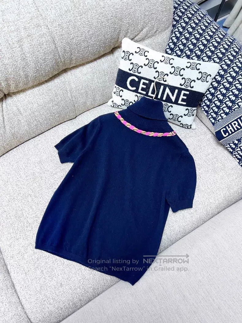 Chanel Chanel Neckline pink gemstone necklace high collar knitted Size XS / US 0-2 / IT 36-38 - 3 Thumbnail