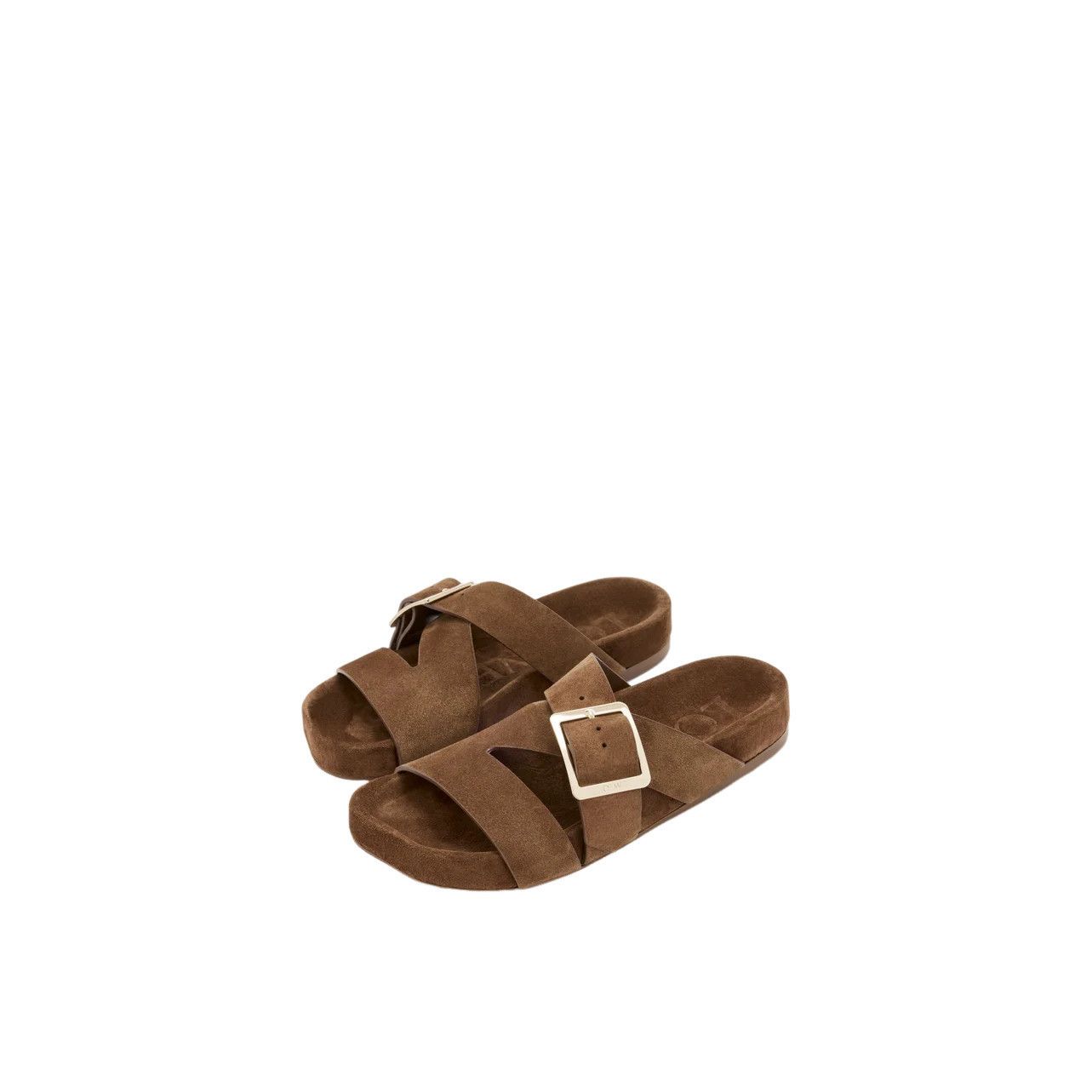 Loewe LOEWE Ease $990 Brown Suede Slide Sandals New & Authentic (W Size US 8 / IT 38 - 1 Thumbnail