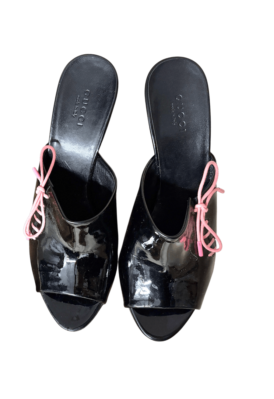 Gucci Gucci by Tom Ford - 90's Patent Leather Mules Size US 8 / IT 38 - 1 Thumbnail