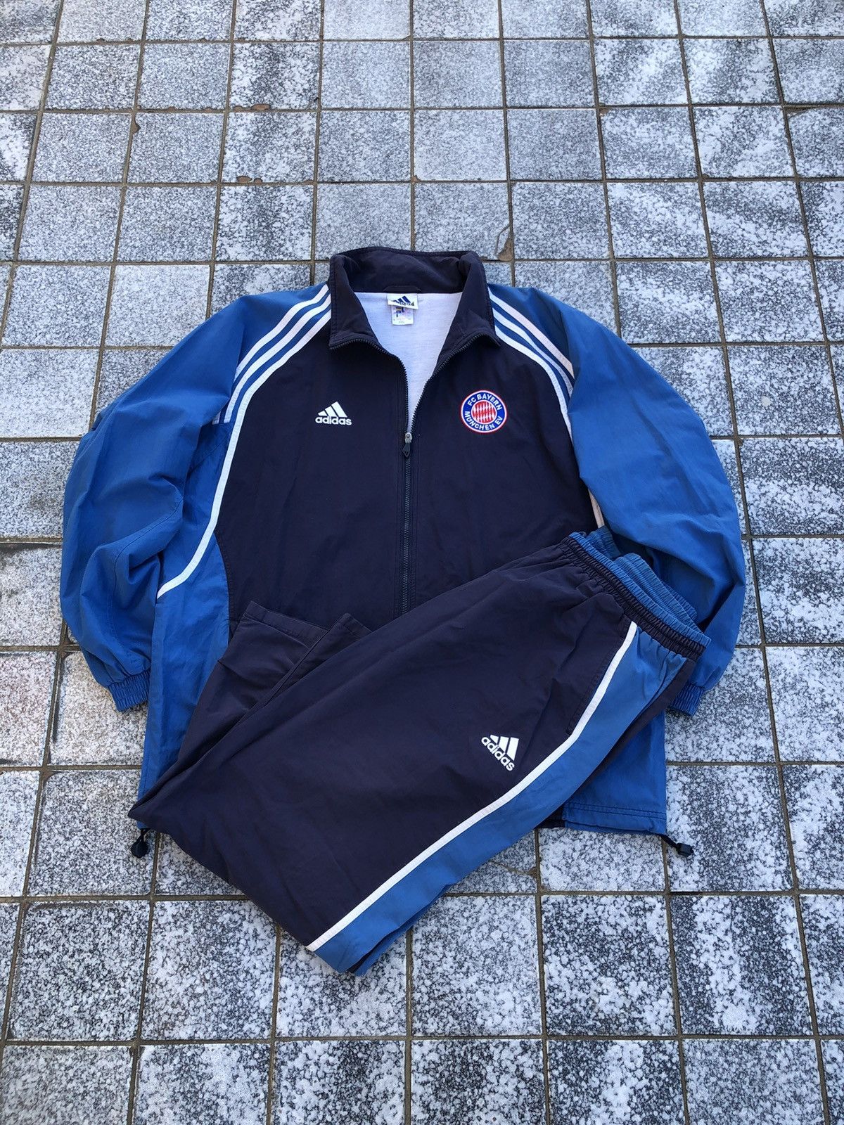 Vintage 90s Nylon Adidas Track Suit Jacket And Pants