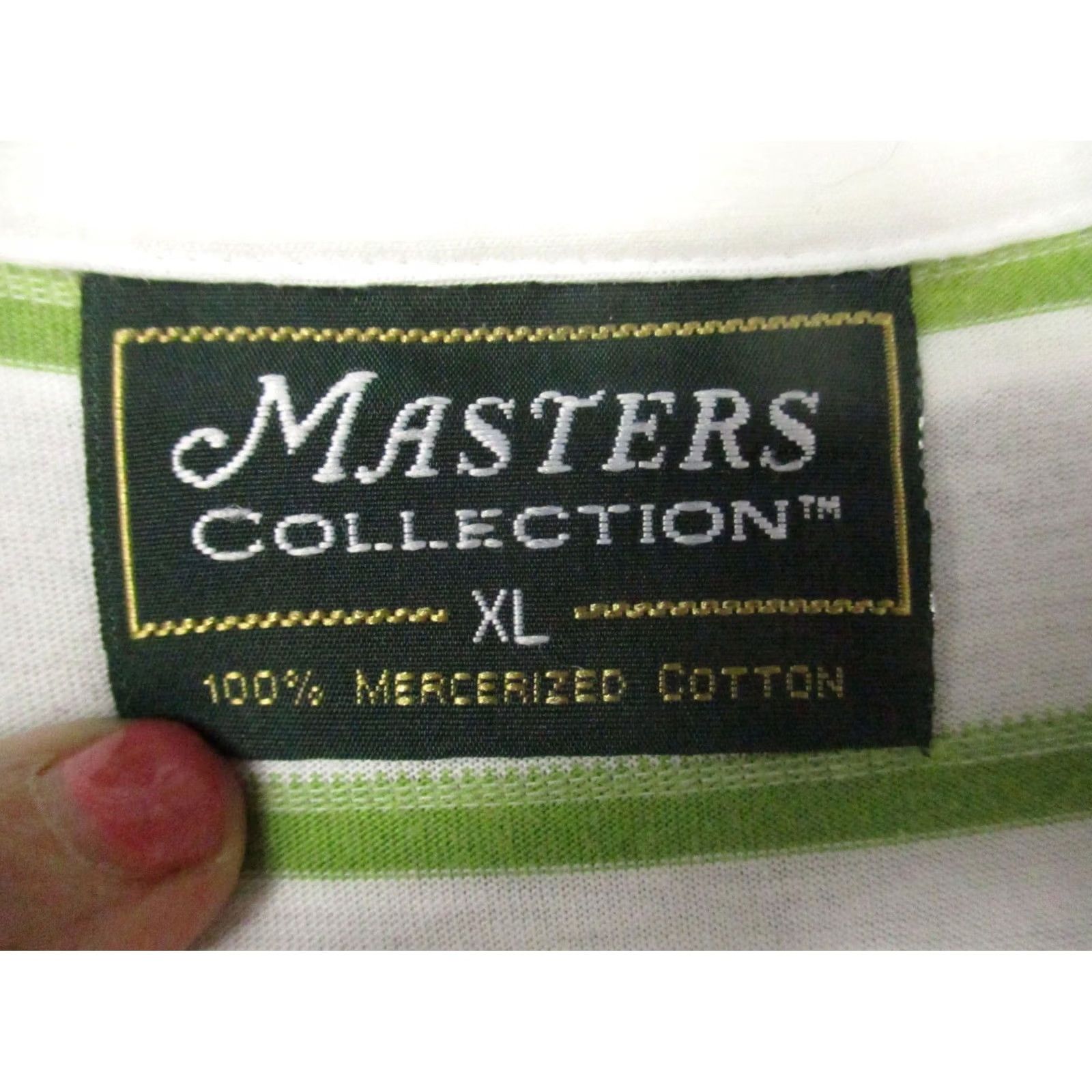 Vintage VINTAGE Masters Polo Shirt Mens XL Green Stripe Polo Shirt XL Mens Green Stripe 90s Sports Golf Shirt Boys Womens Mens Size US XL / EU 56 / 4 - 3 Thumbnail