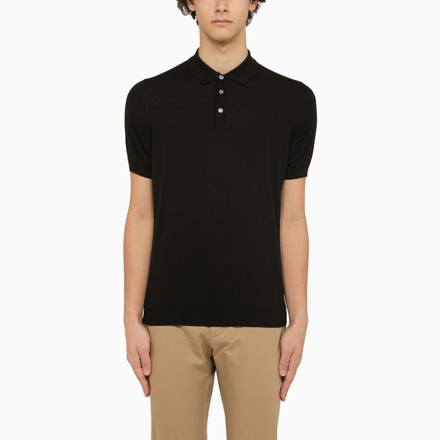 image of Drumohr O1D2Blof0324 Polo Shirt In Black, Men's (Size Medium)