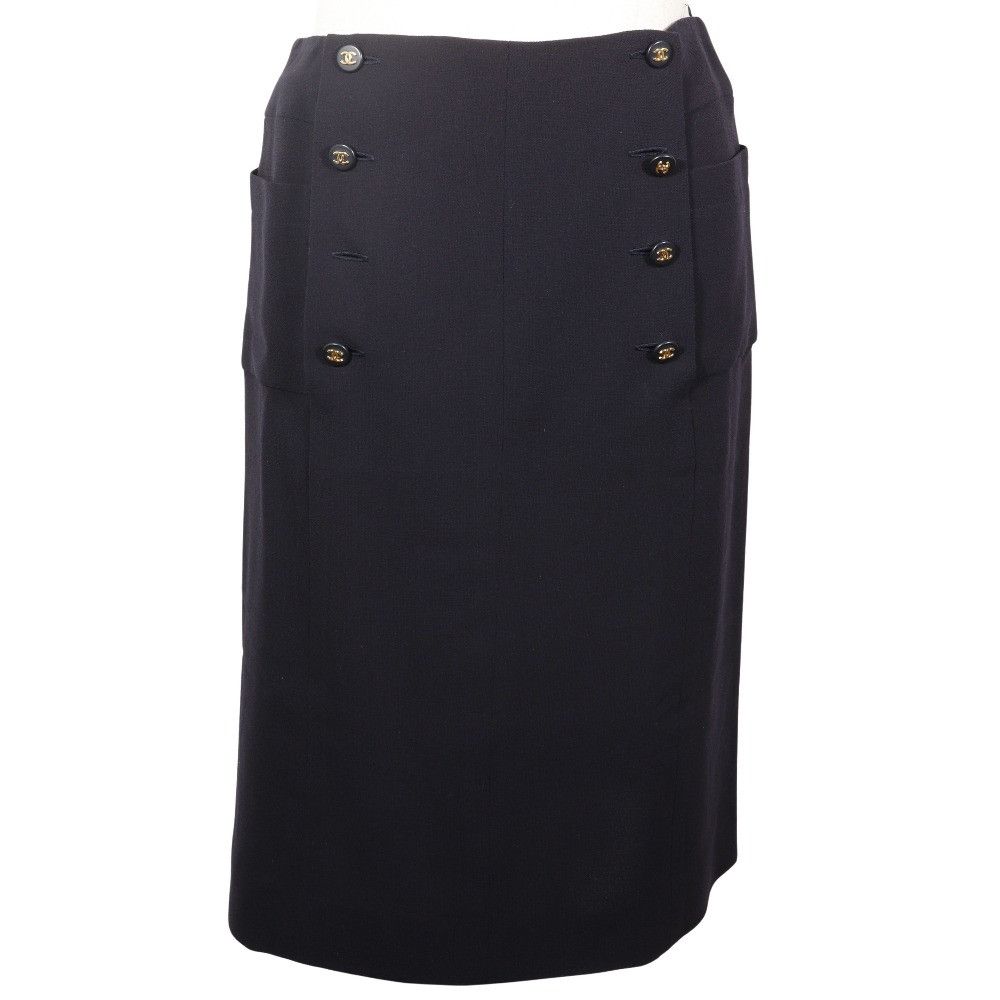 Chanel Chanel Chanel Coco Mark Double Button Wool Skirt Others Skirts P07931V04916 97P DUTY FREE for USA Size ONE SIZE - 1 Thumbnail