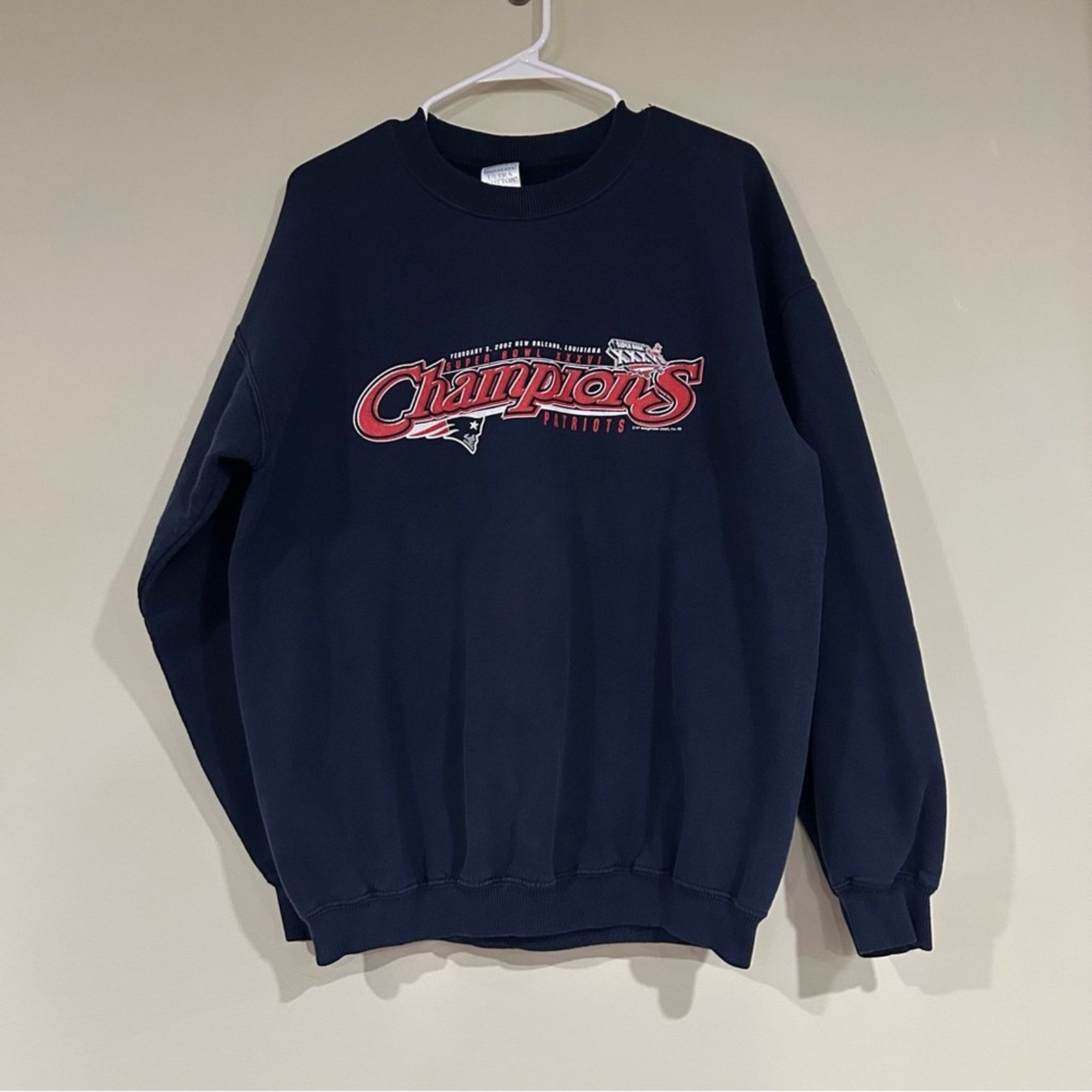 Gildan 2002 New England Patriots Super Bowl Sweater Size US L / EU 52-54 / 3 - 1 Thumbnail